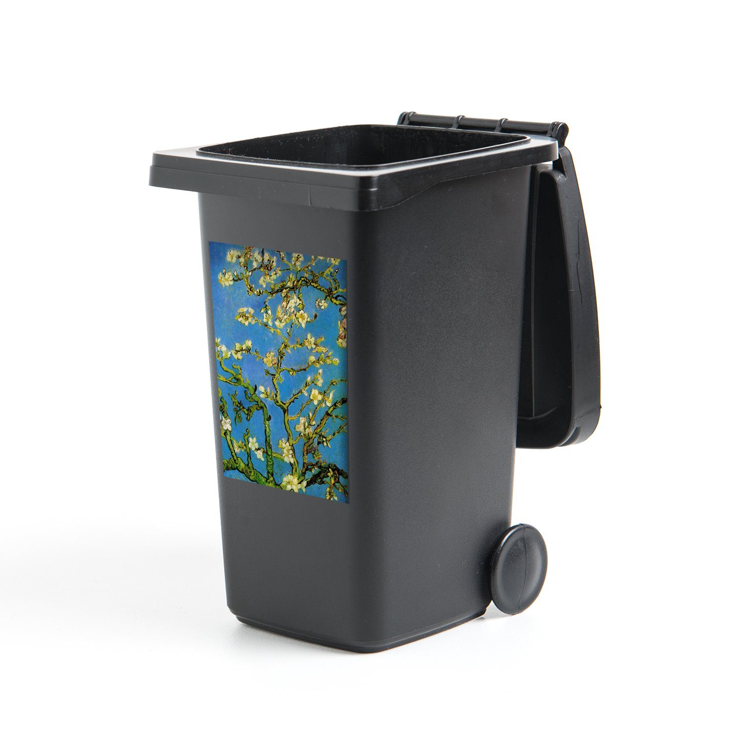 MuchoWow Wandsticker Mandelblüte - Vincent van Gogh (1 St), Mülleimer-aufkleber, Mülltonne, Sticker, Container, Abfalbehälter