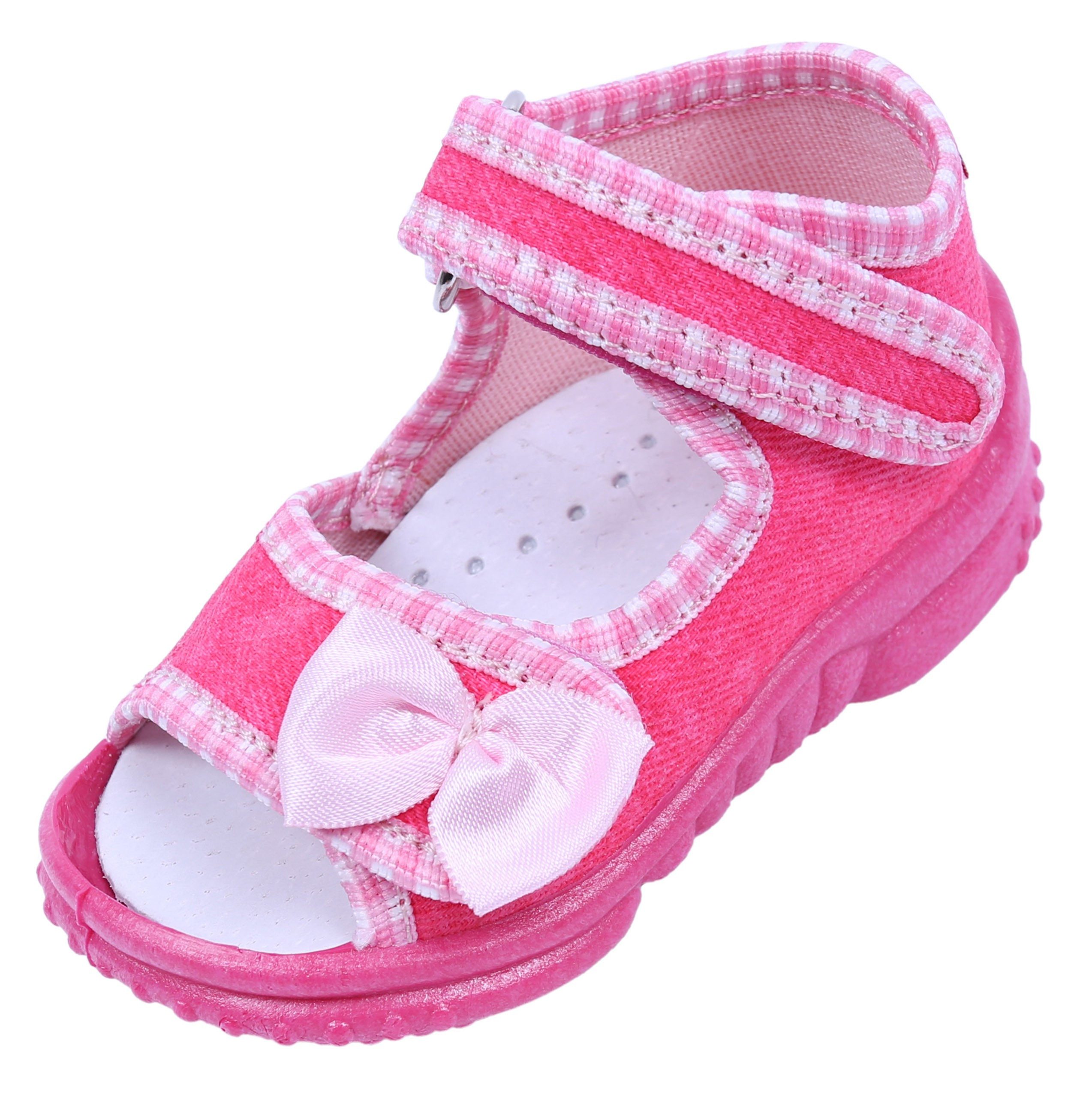 Rosa Klettverschluss-Sandalen mit LEMIGO-Schleife 22 EU Babystiefel