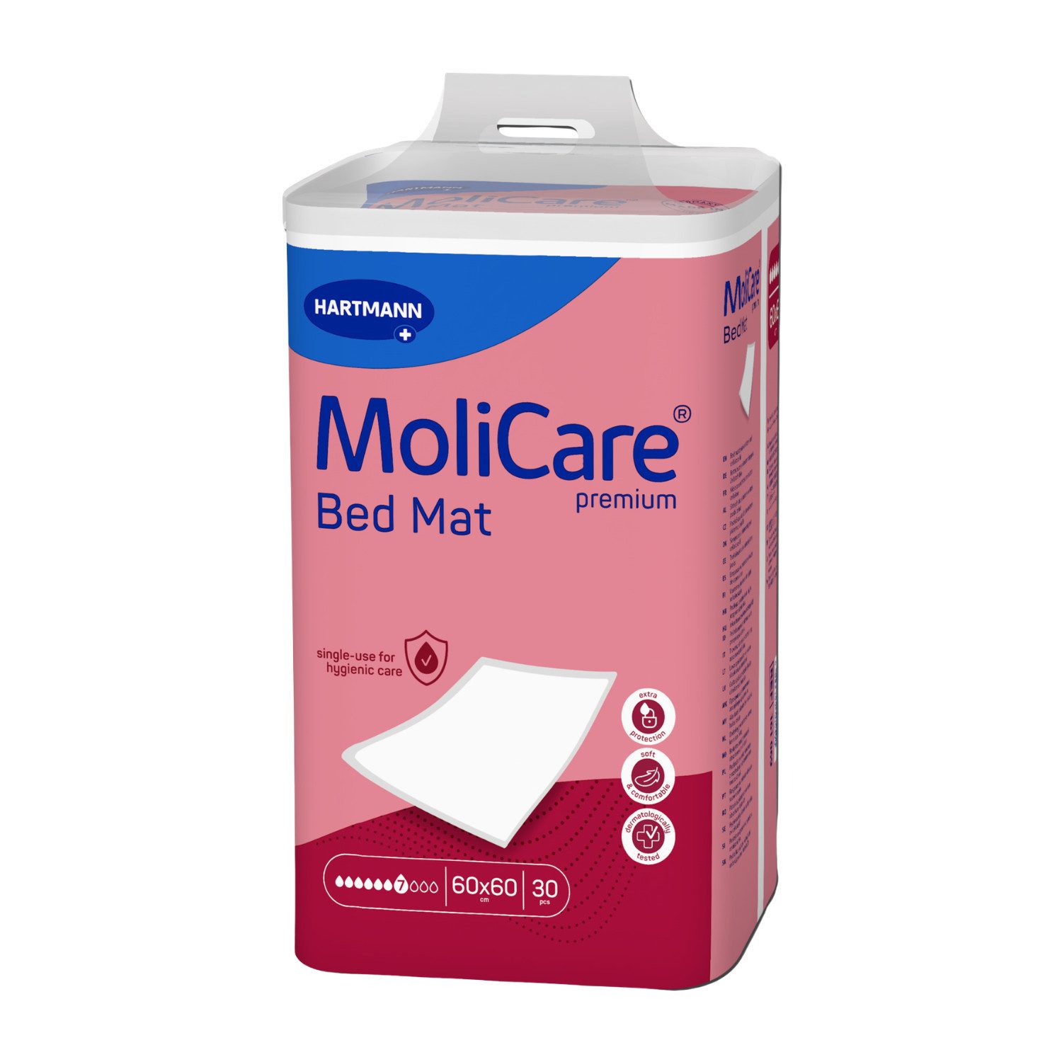 Inkontinenzauflage MoliCare Premium Bed Mat 7 Tropfen 60 x 60 cm 6 x 30 Stück Molicare