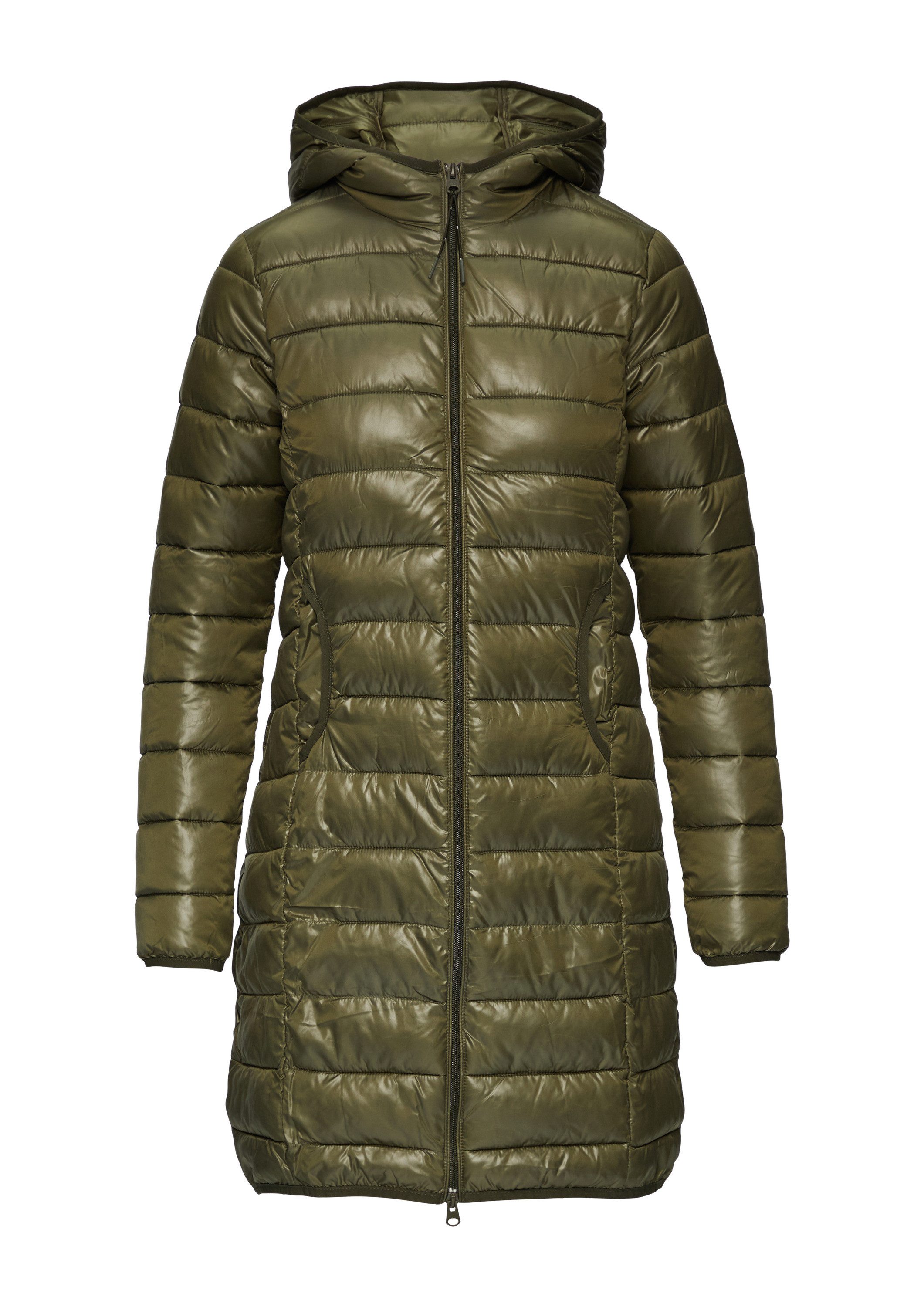 QS Funktionsmantel Outdoor-Mantel Leichter Steppmantel mit Kapuze günstig online kaufen