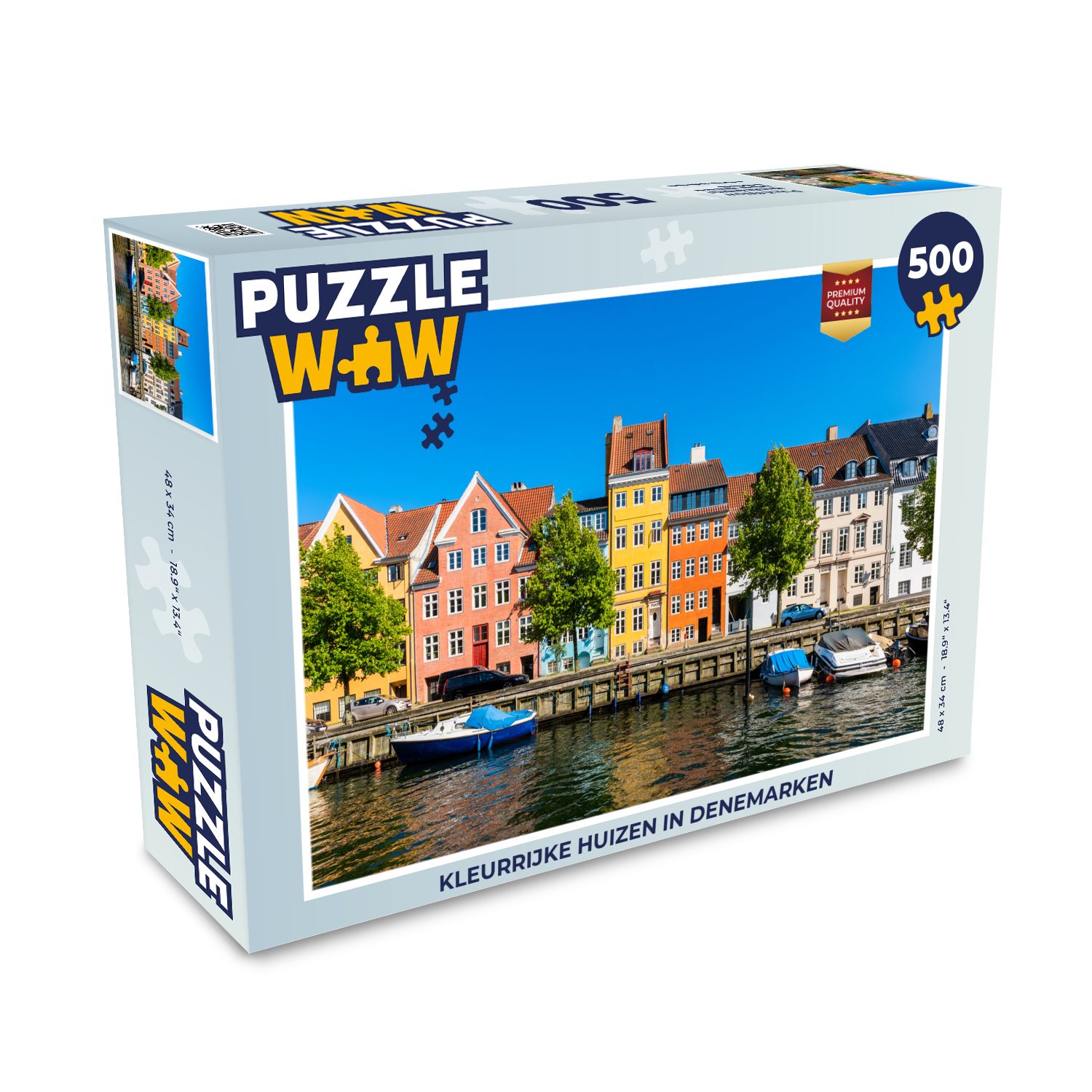 MuchoWow Puzzle »Bunte Häuser in Dänemark«, 500 Puzzleteile, Das Puzzle  kommt in einer Box