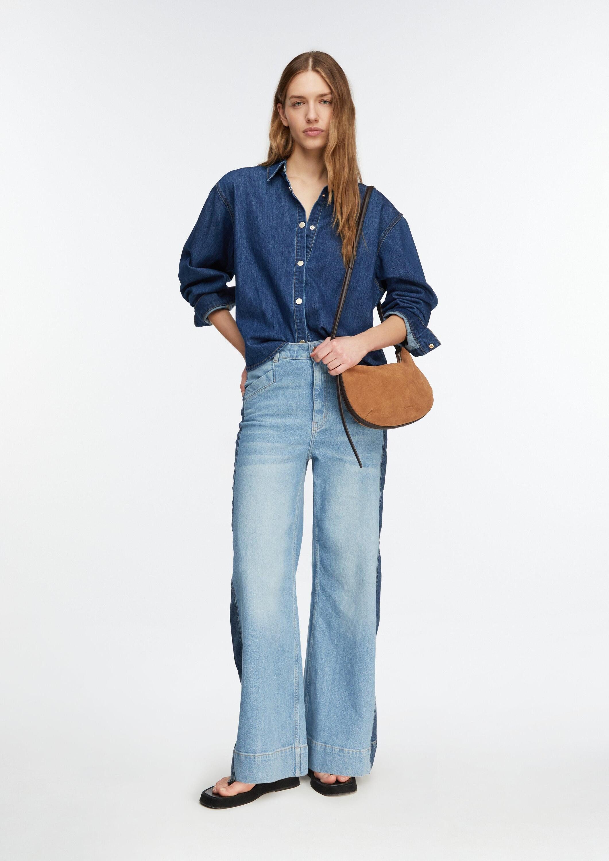 comma Umhängetasche Tasche, Hobo-Bag aus weichem Veloursleder günstig online kaufen
