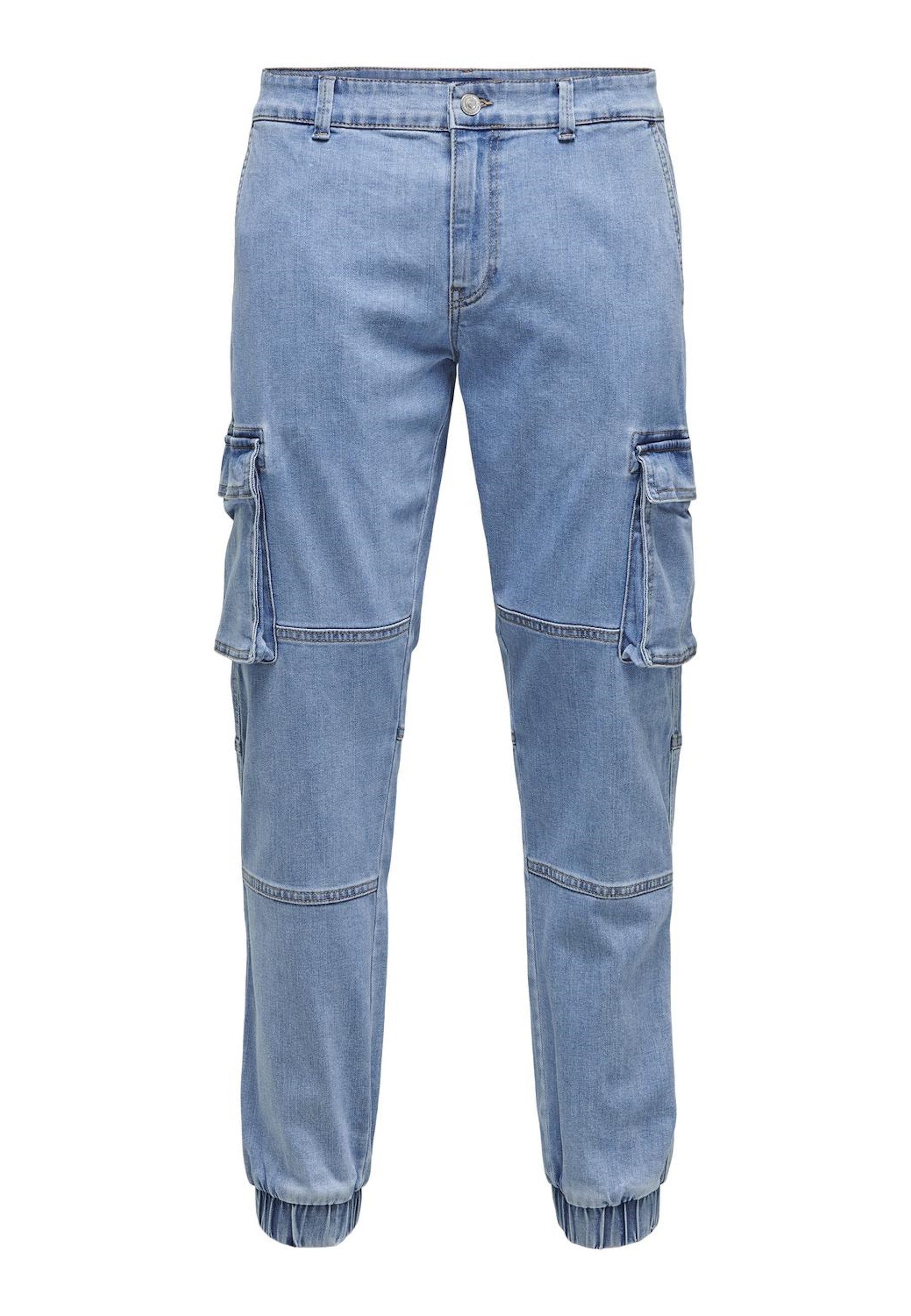 ONLY & SONS Cargojeans "ONSCAM STAGE CARGO LBD 0414 PIM DNM CS" günstig online kaufen