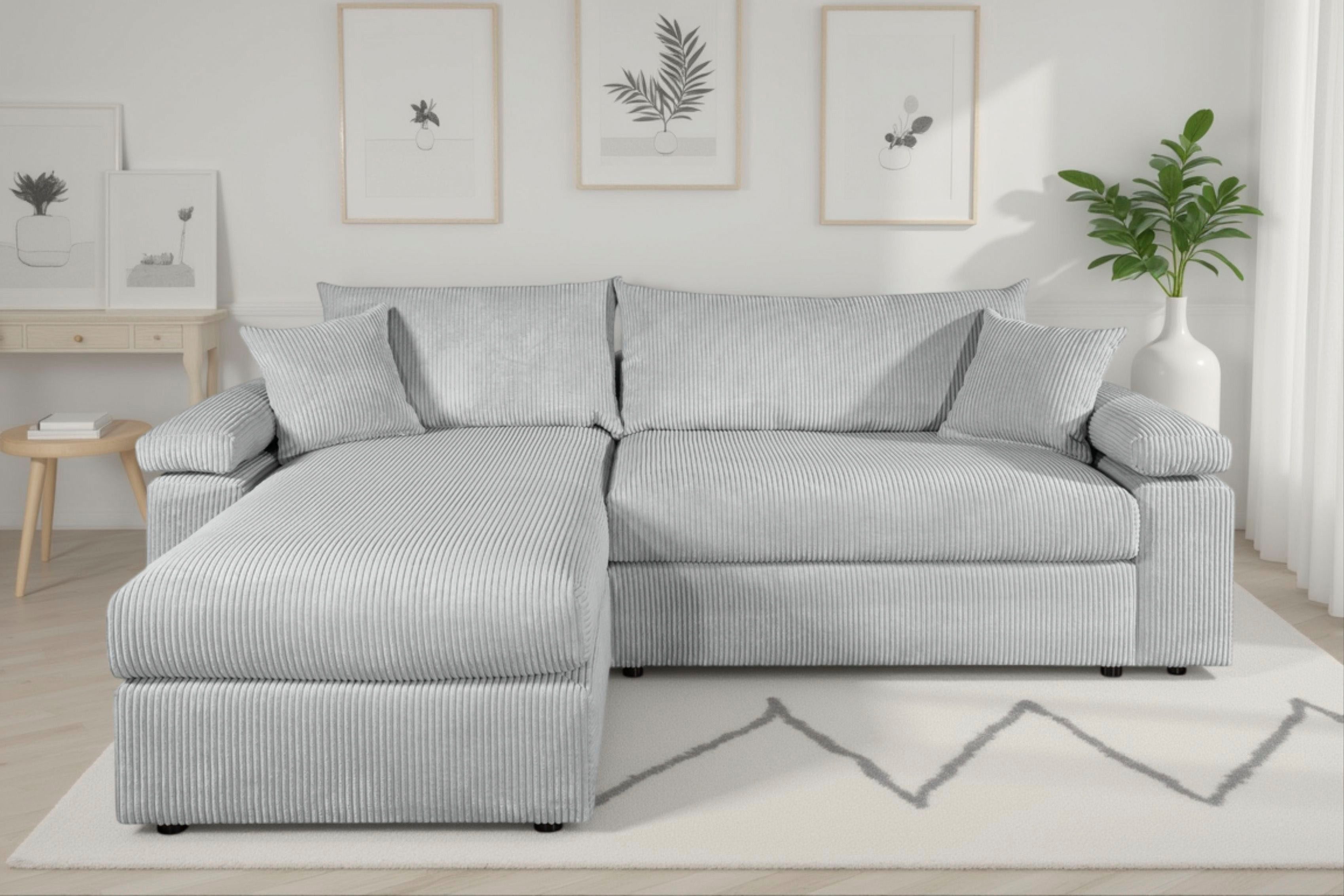 OTTO home Ecksofa Cosy L-Form, Breite 234 cm, Sitzaufbau im Sandwich-Federkern, mit Kaltschaumauflage, Bezüge in Cord oder Struktur weich wählbar
