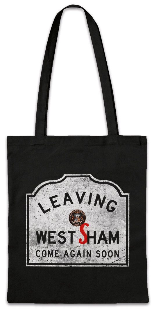 Beuteltasche Leaving West Sham Stofftasche The Schild Road Sign Society Logo New