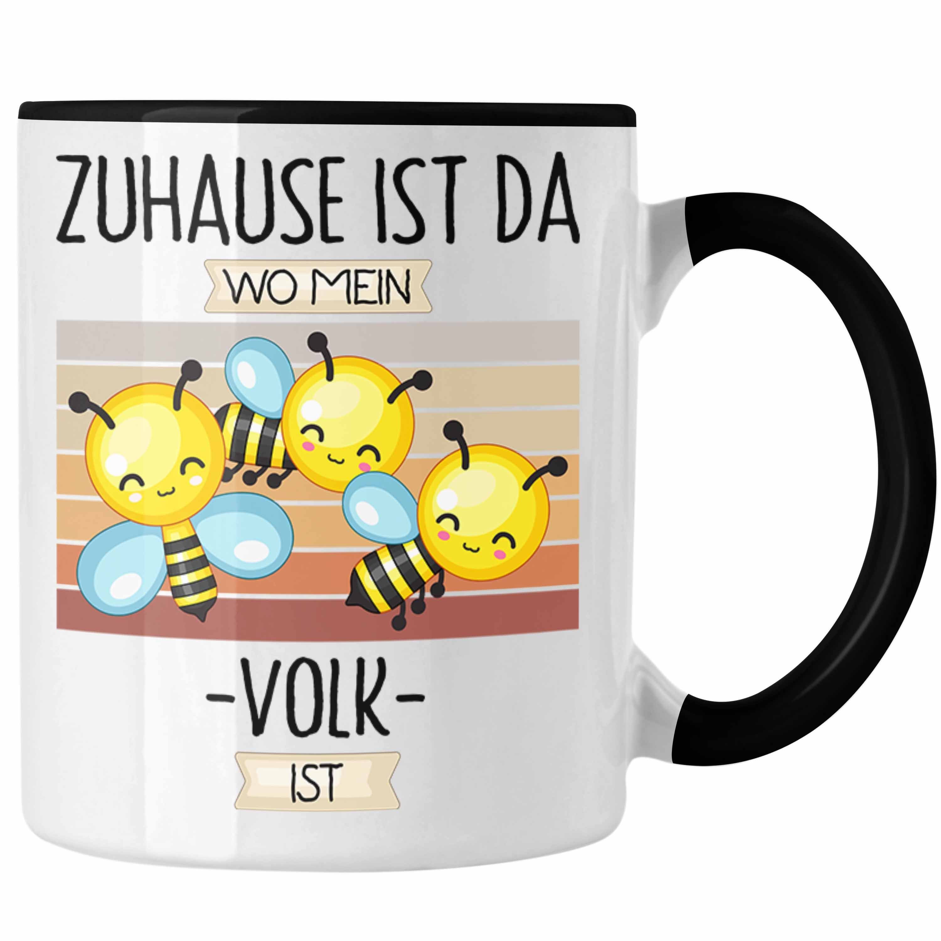 Trendation Tasse Imker Tasse Geschenk Geschenkidee Lustiger Spruch Zuhause Ist Da Wo Me Schwarz | Teetassen