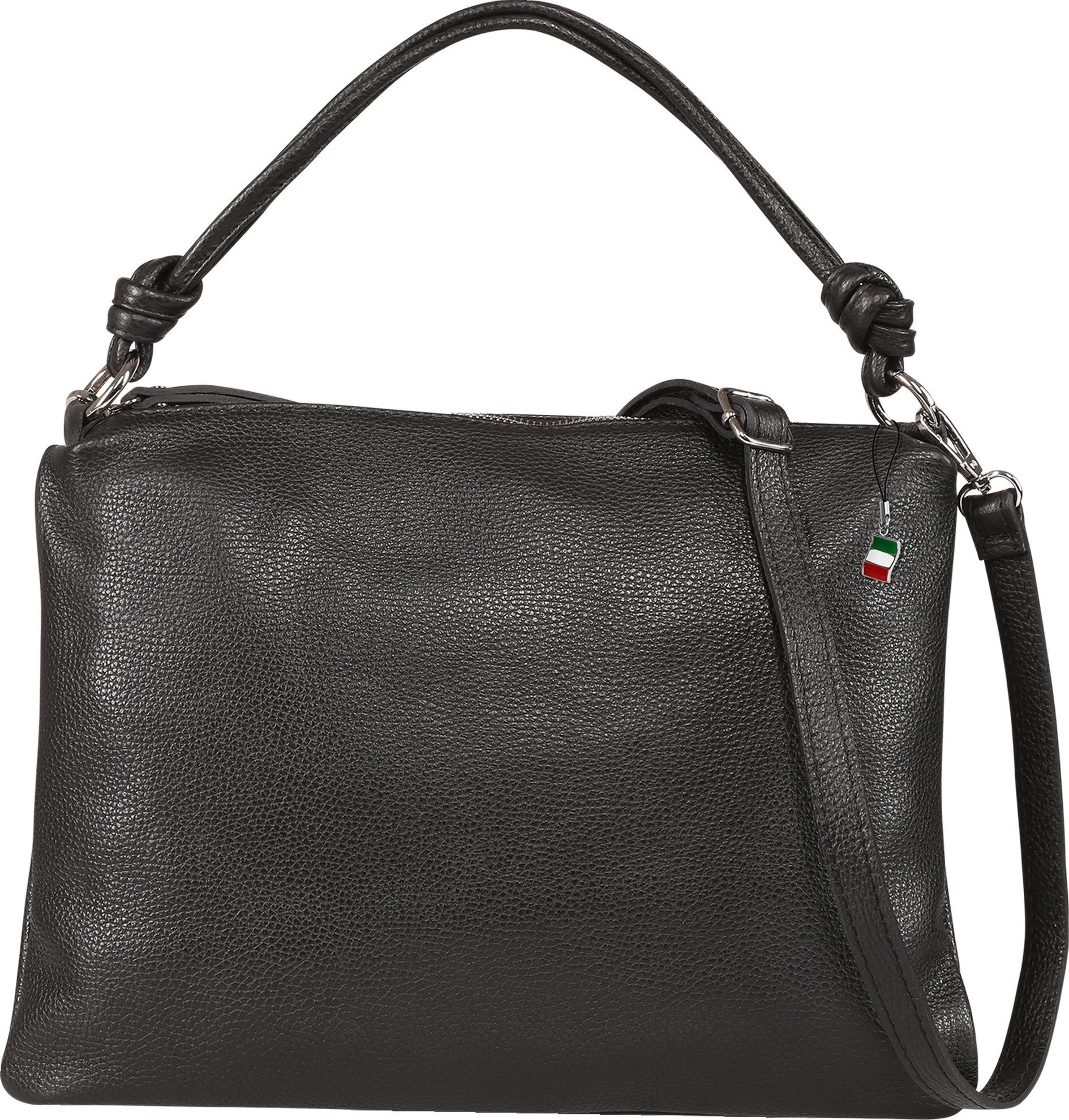 FLORENCE Schultertasche Florence Damen Schultertasche Leder (Schultertasche), Damen Schultertasche Leder, schwarz ca. 27cm hoch