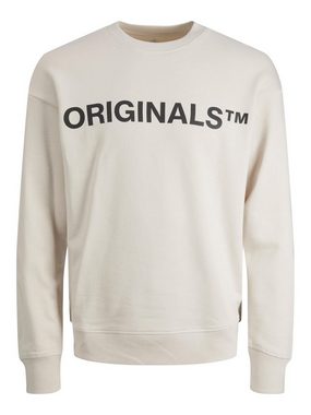 Jack & Jones Sweatshirt Basic Sweater Langarm Shirt Rundhals Pullover JORCLEAN 4672 in Sand