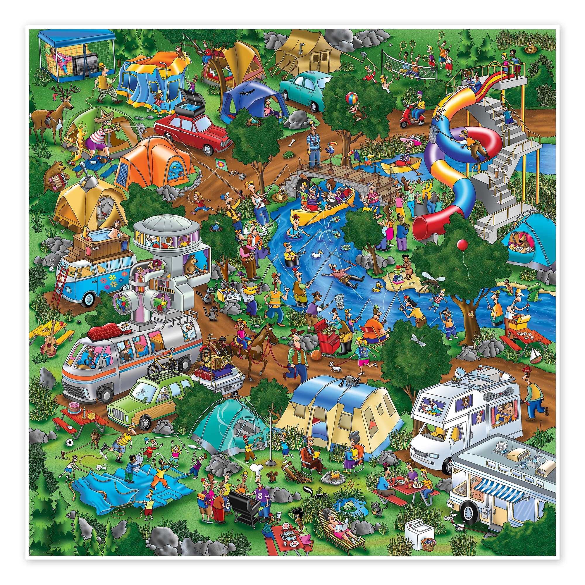 Posterlounge Wandbild Auf dem Campingplatz, Steve Skelton, erhältlich als Poster, Leinwandbild, Wandsticker oder Acrylglasbild