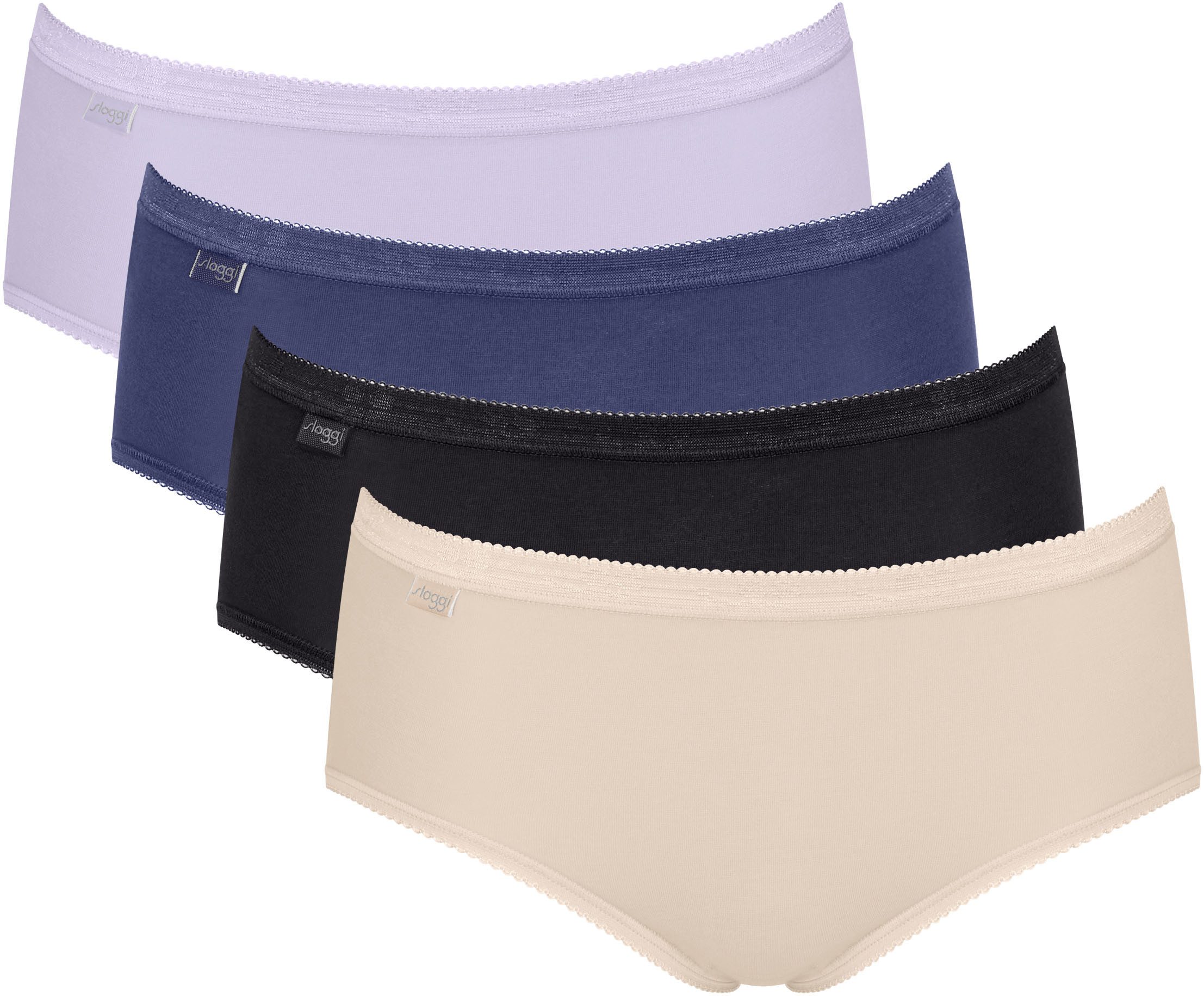 sloggi Midislip Basic+ Midi (4er Pack) perfekter Sitz, besonders weiche Nähte, Multipack
