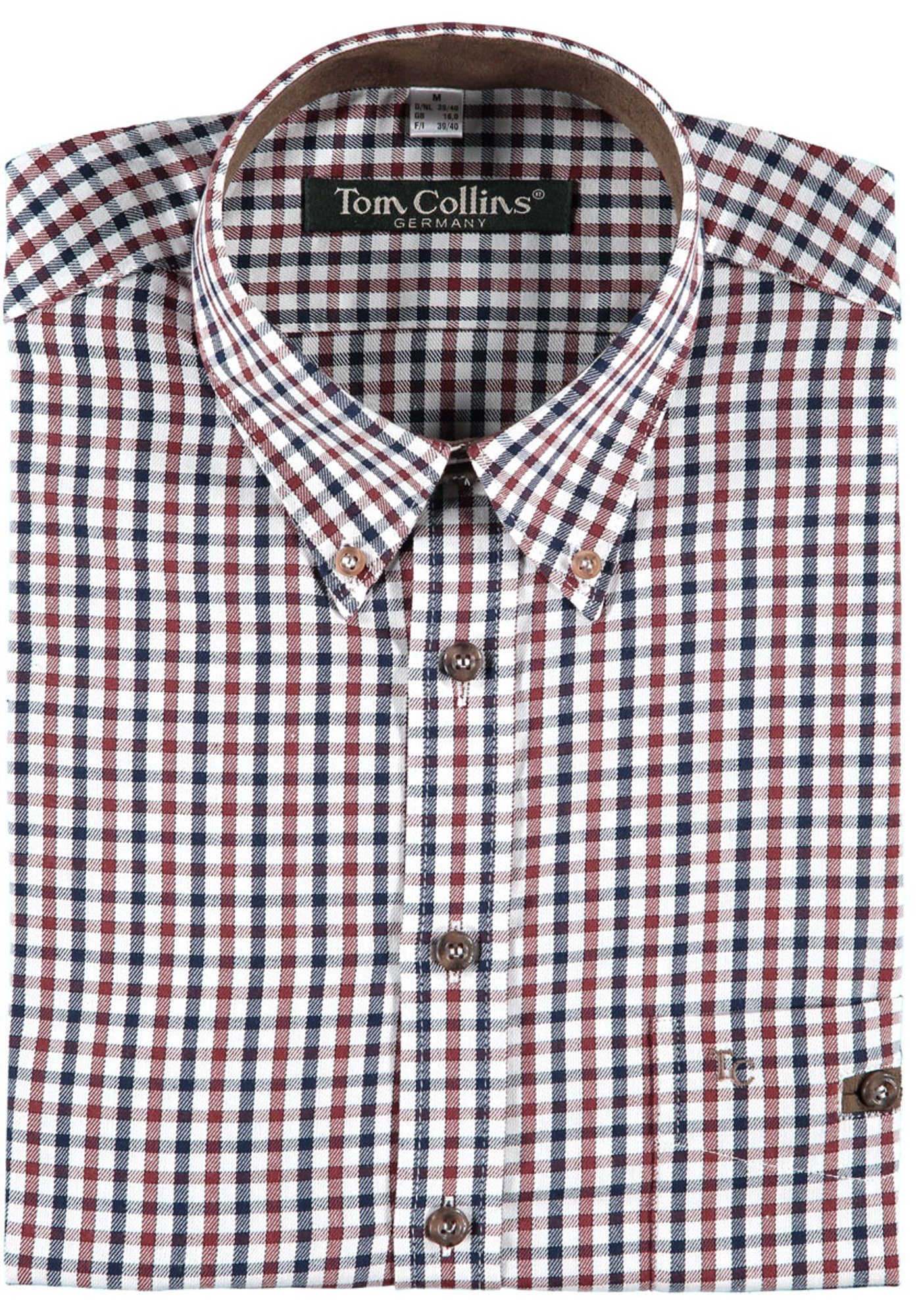 Tom Collins Langarmhemd Gomfevu Herren Hemd mit Button-Down-Kragen