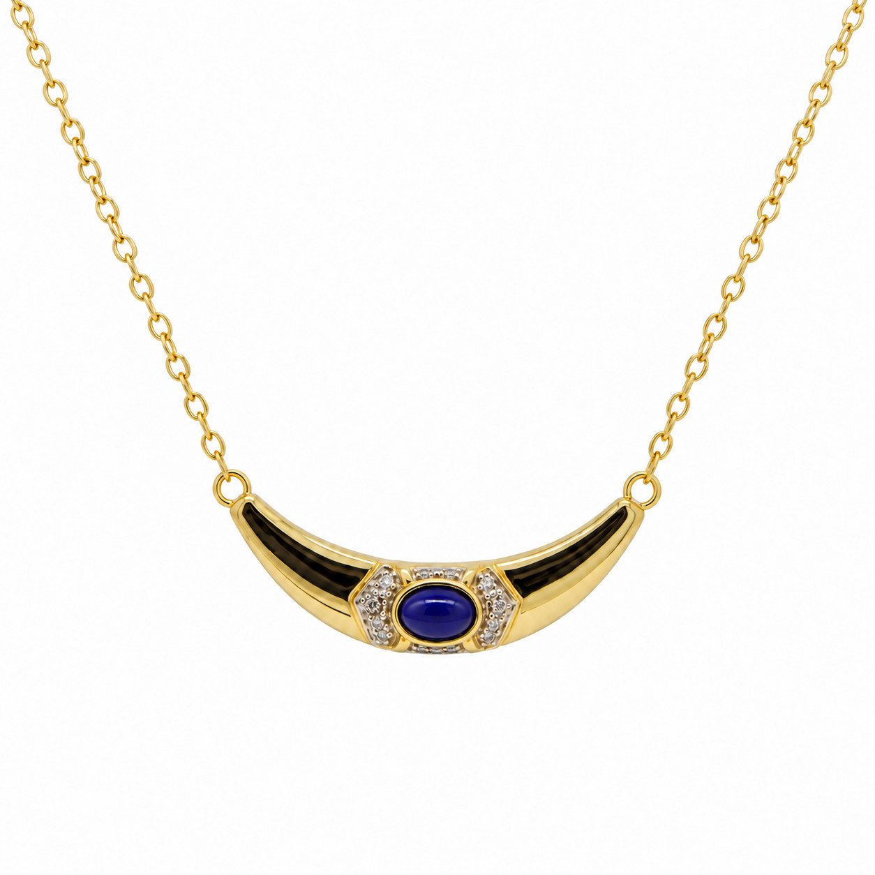 Sogni d'oro Collier mit Lapis und Diamanten, Silber 925 vergoldet