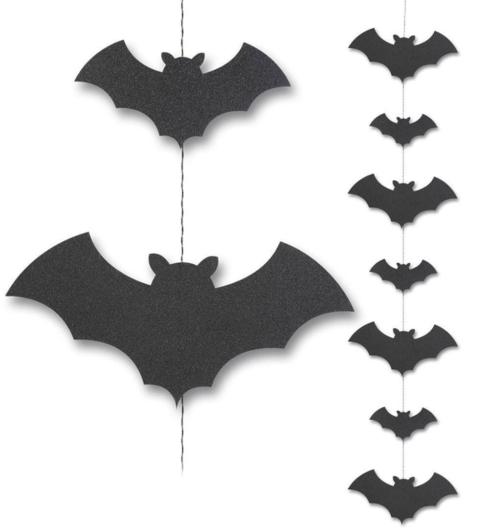 Fries Girlande Fledermaus Girlande 140 cm x 25 cm Schwarz Halloween Karneval Fasching