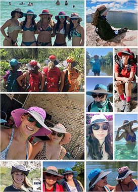 XDeer Sonnenhut 2x Sonnenhut für Damen,Faltbar SafariHut Wanderhut Gartenhut Wasserdicht,Breiter Krempe mit UV-Schutz,Verstellbare Kinnband