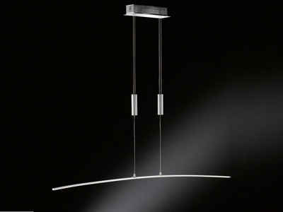WOFI LED Pendelleuchte, LED fest integriert, Warmweiß, Esstisch, Zugpendelleuchten höhenverstellbar lang Silber, Breite 120cm