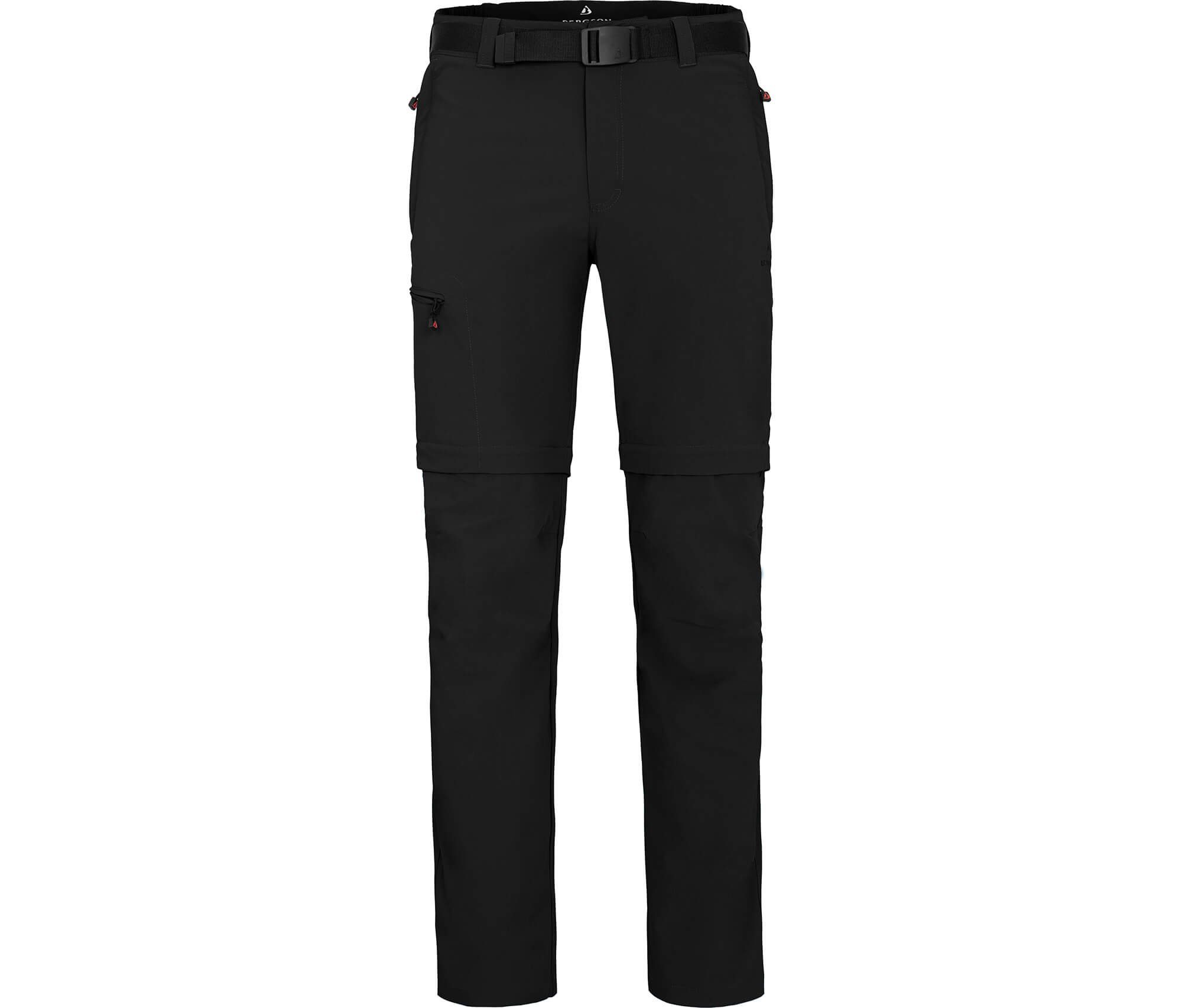 Bergson Outdoorhose BAKER ZIPP-Off Herren Wanderhose, vielseitig, pflegeleicht, Normalgrößen, schwarz