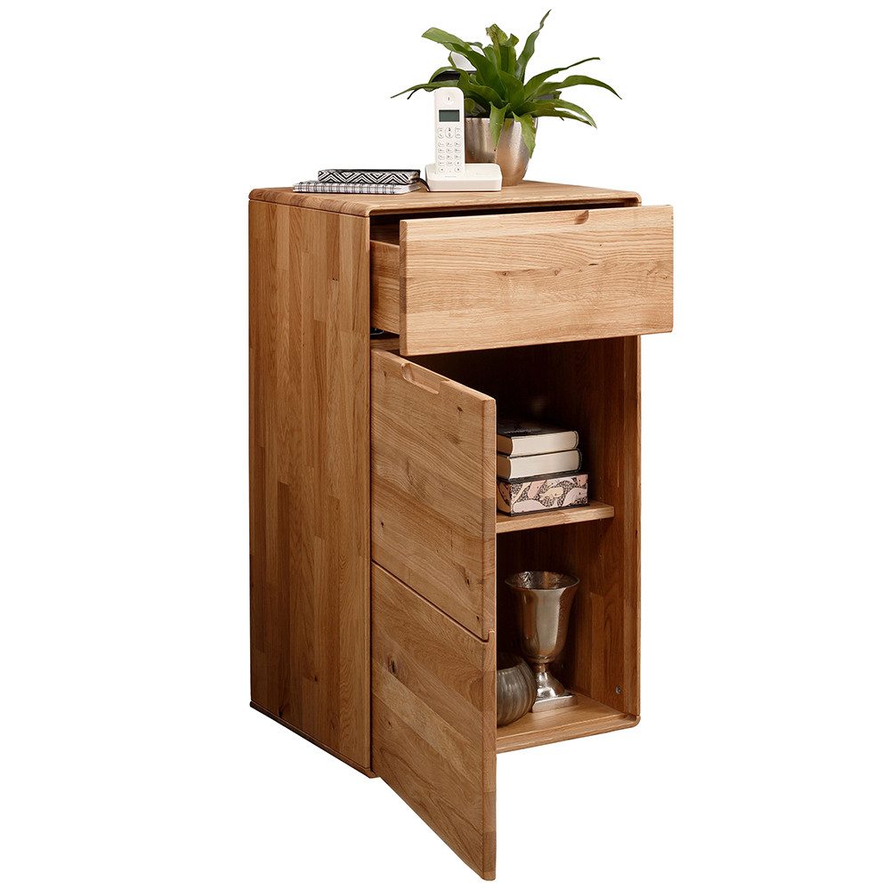 Lomadox Kommode KALAMANTA-69, Massivholz Sideboard Schrank Aufbewahrungsschrank modern in Eiche