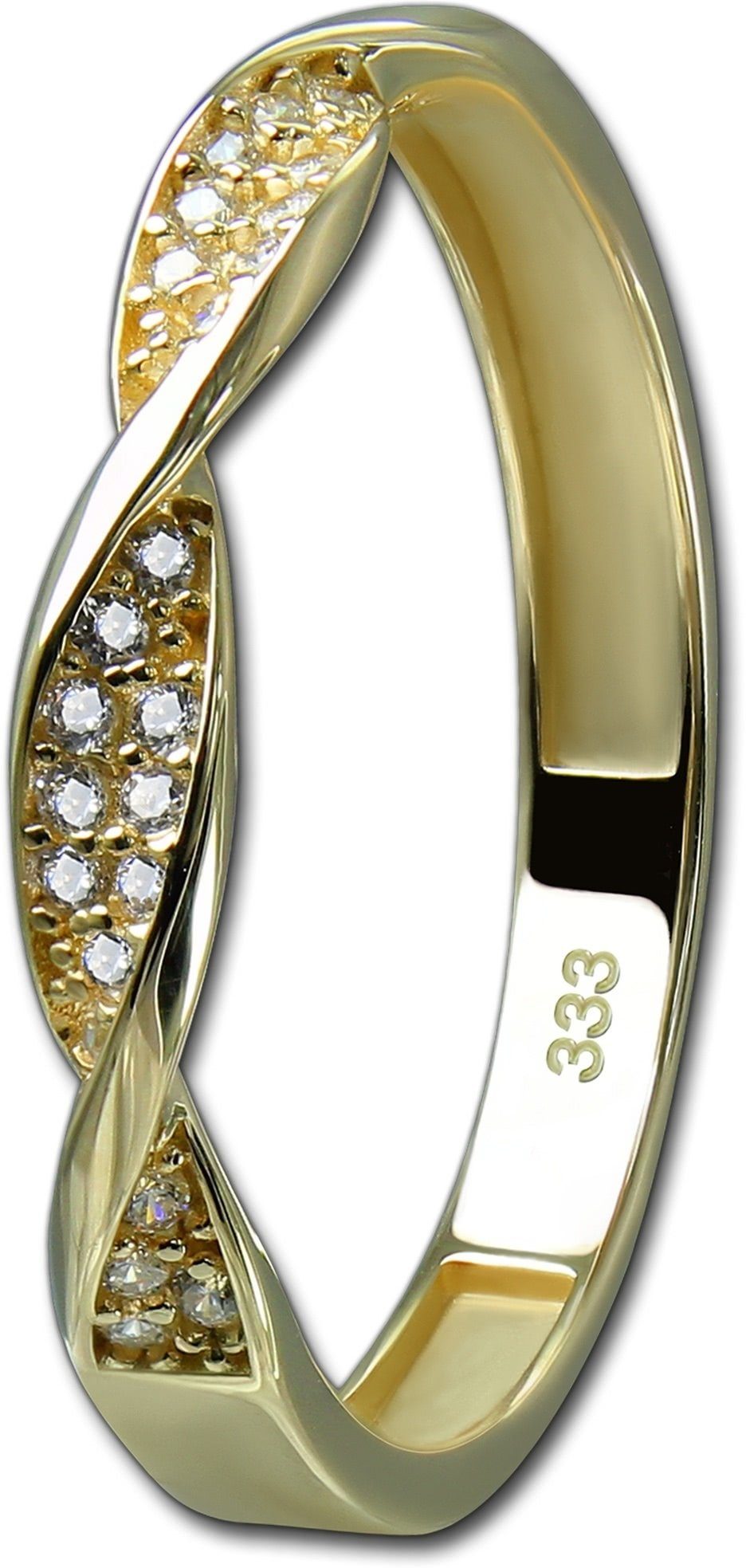 GoldDream Goldring GoldDream Gold Ring Twisted Gr.56 (Fingerring), Damen Ring Echtgold, 333er Gelbgold gold, weiß Twisted