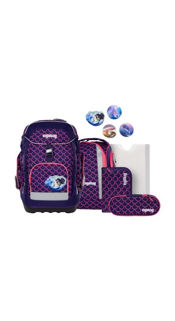 ergobag Schulranzen maxi Set (6-tlg., 6-teiliges Set), größenverstellbares Rückensystem