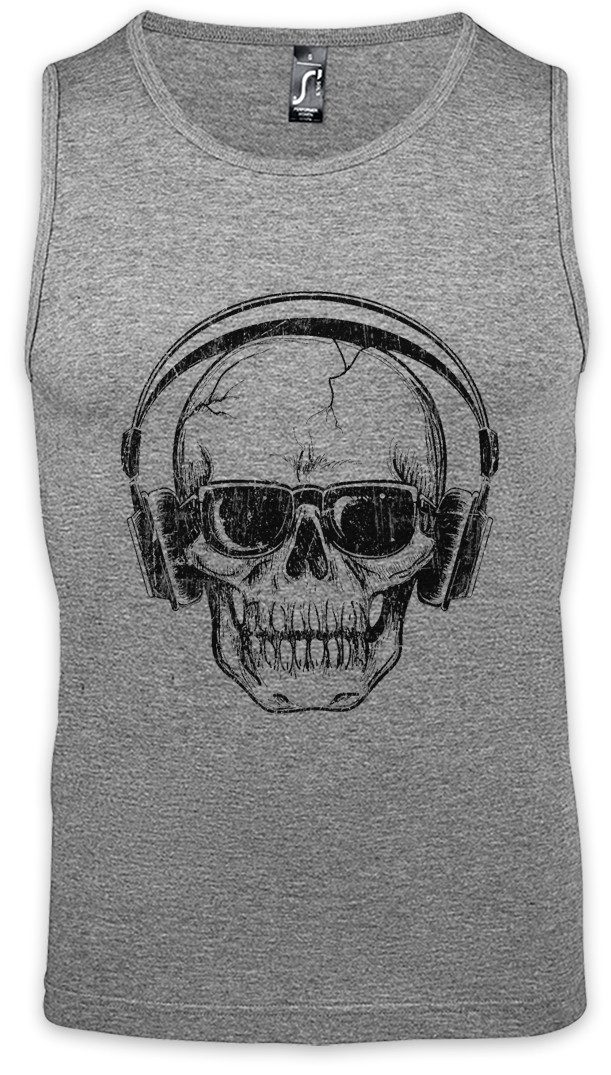 Urban Backwoods Tanktop Headphones Sunglasses Skull Ärmelloses T-Shirt Hard Rock Techno Tattoo Electro DJ MC Rap