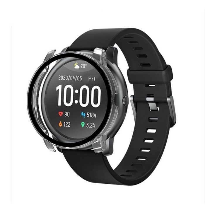Wigento Smartwatch-Hülle Für Xiaomi Haylou Solar / LS05 360 Grad Schock Hülle + H9 Hart Glas Tasche Etuis Pink