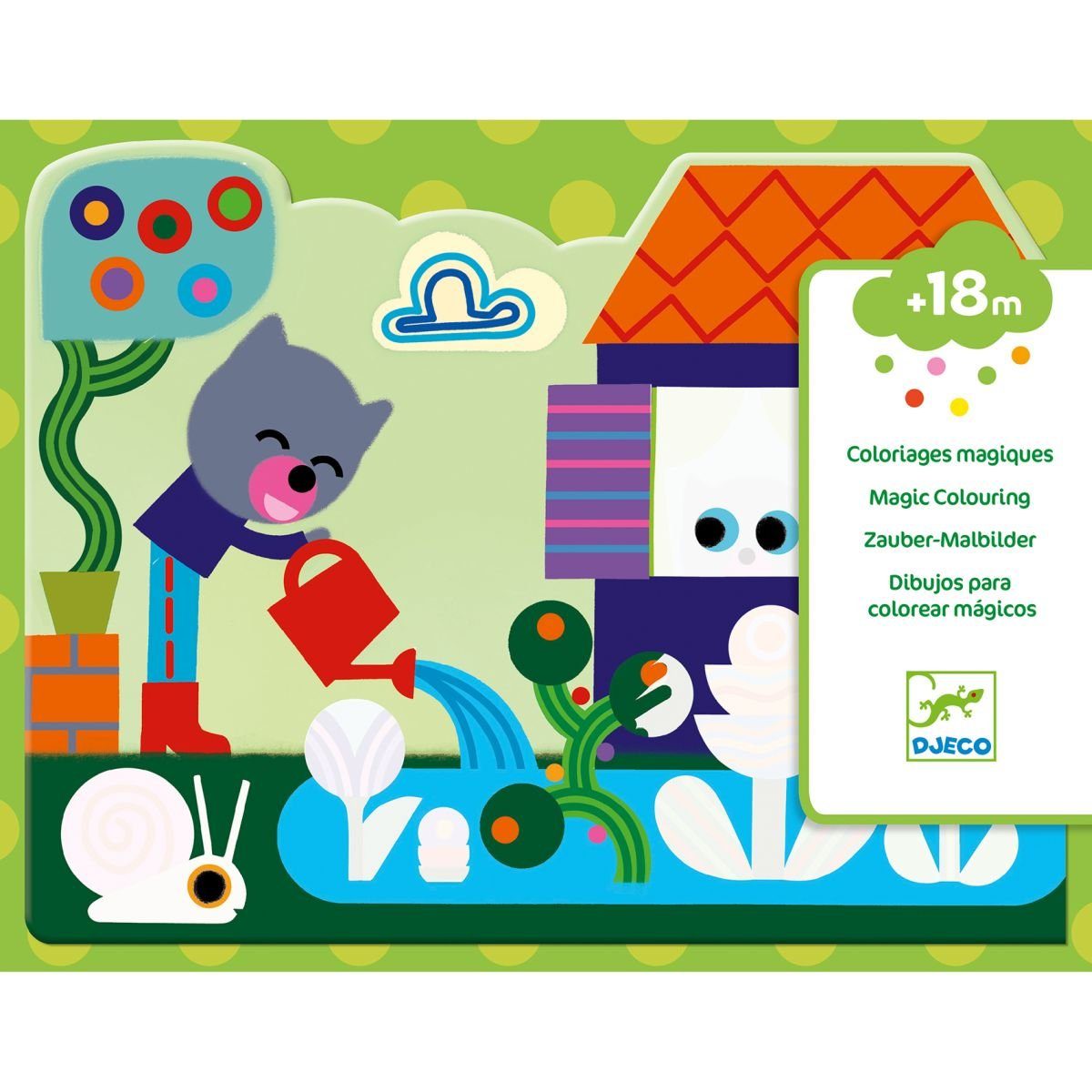 DJECO Kreativset Wassermalen kunterbunte Zauber-Malbilder für Kinder ab 18 Monaten