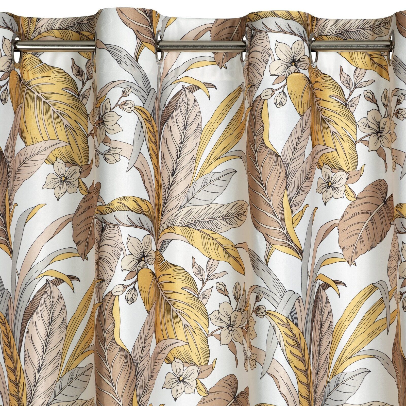 Design91 Vorhang Vorhänge mit Dschungel Muster Palmenblätter Botanische Mot günstig online kaufen