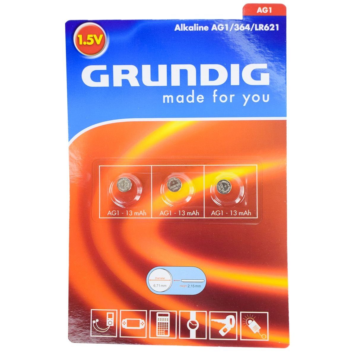 AG1 und Knopfzellenbatterien Hearing Marabellas universell (364/LR621) 3-tlg. einsetzbar Shop Aid Alkaline, Grundig Lithium Batterie, (3 St),