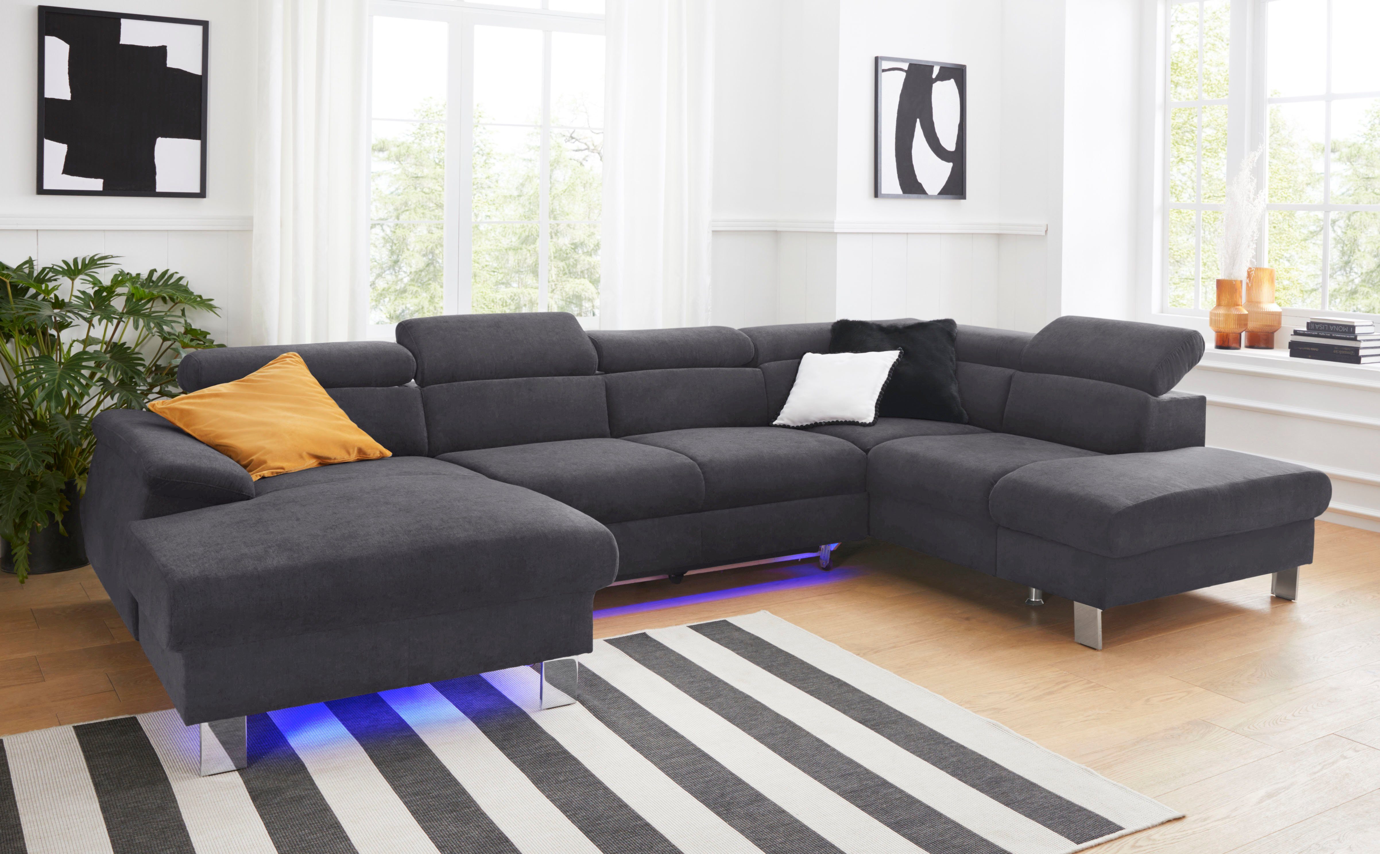 COTTA Wohnlandschaft "Komaris U-Form, B: 320 cm" mit Kopfteilverstellung, o günstig online kaufen