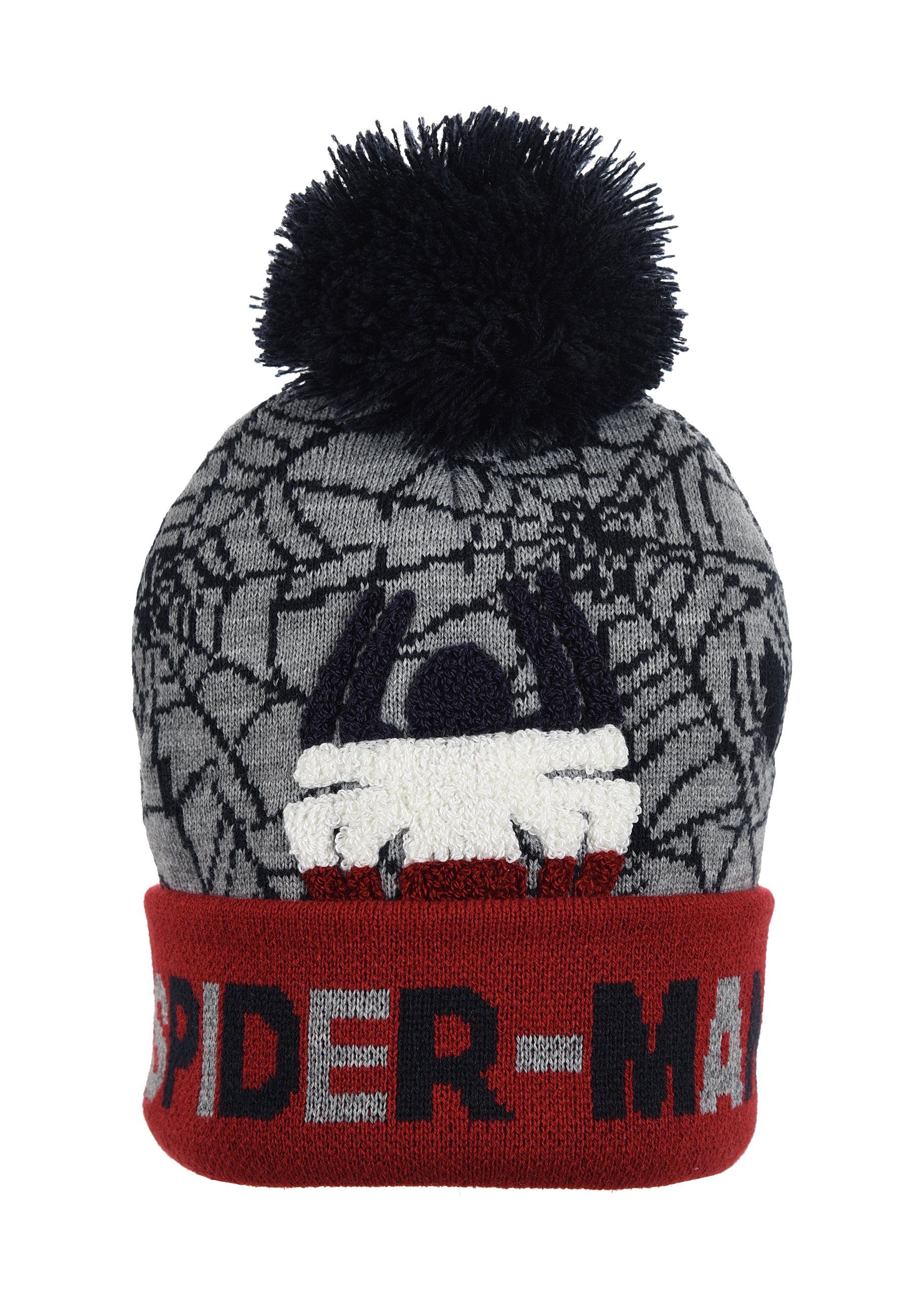 Spiderman Bommelmütze Kinder Jungen Wintermütze Strickmütze