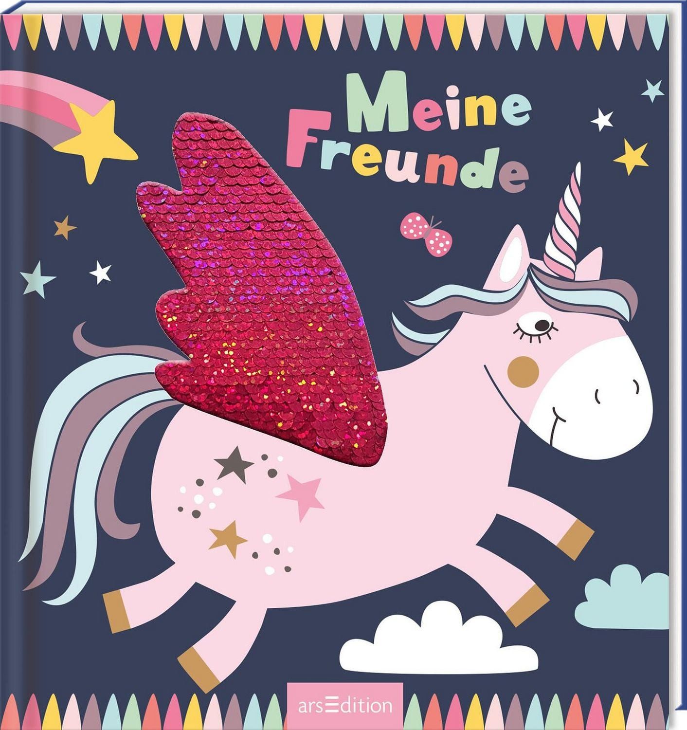 Kinderbuch Meine Freunde – Einhorn (mit Wendepailletten) diverse