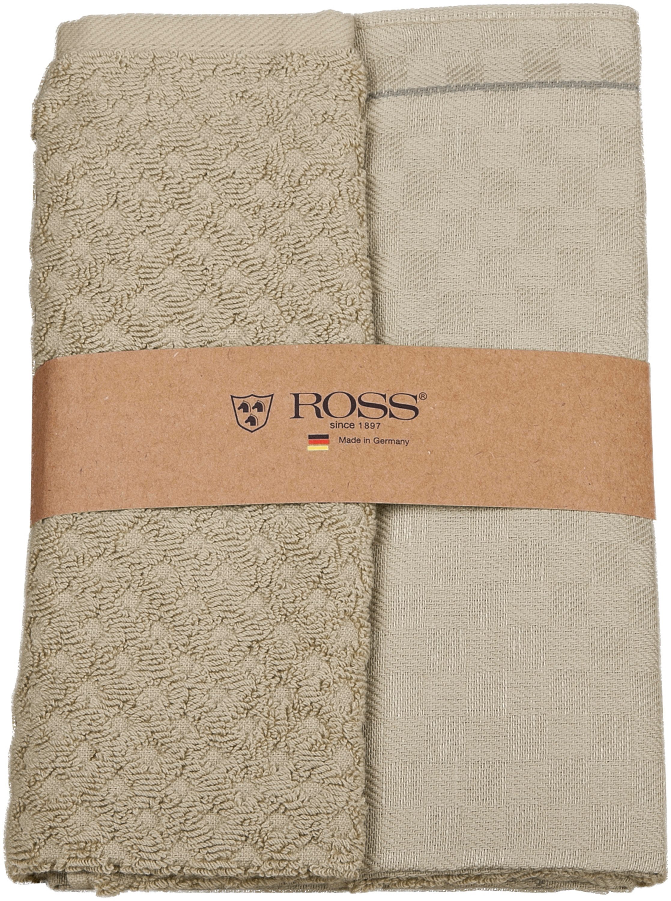 ROSS Geschirrtuch 2er Set 908, 1 Geschirrtuch + 1 Küchenfrottiertuch in ein günstig online kaufen