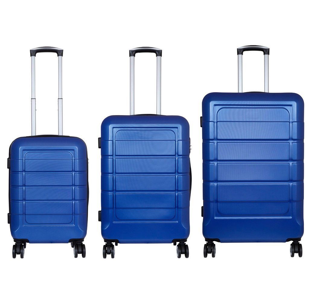 MONOPOL® Hartschalen-Trolley Hartschalen-Trolley Reisekoffer ABS Hartschalenkoffer, gefütterter Innenraum/Zahlenschloss/4 Doppellräder