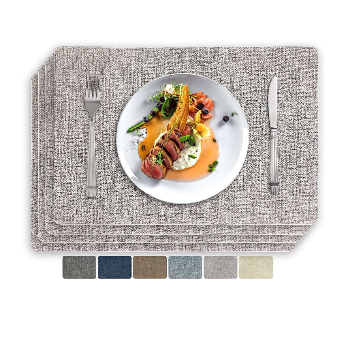 Platzset Tischset Tischmatte Kunstleder, abwischbar wasserdicht Anti-Rutsch