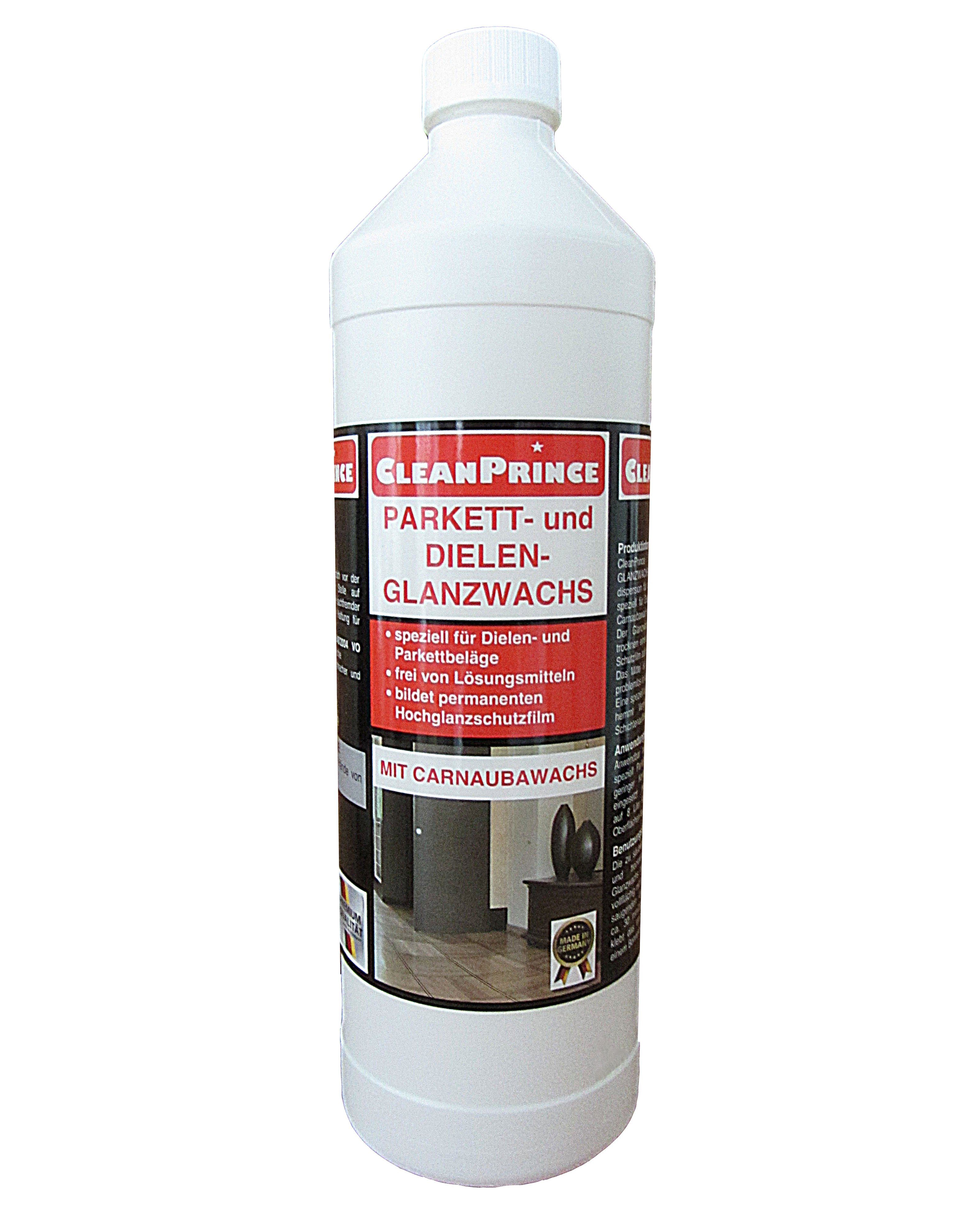 CleanPrince Parkett- und Dielen Glanzwachs flüssig Bodenpflegemittel, Versiegelungsdispersion für alle wasserfesten Bodenbeläge