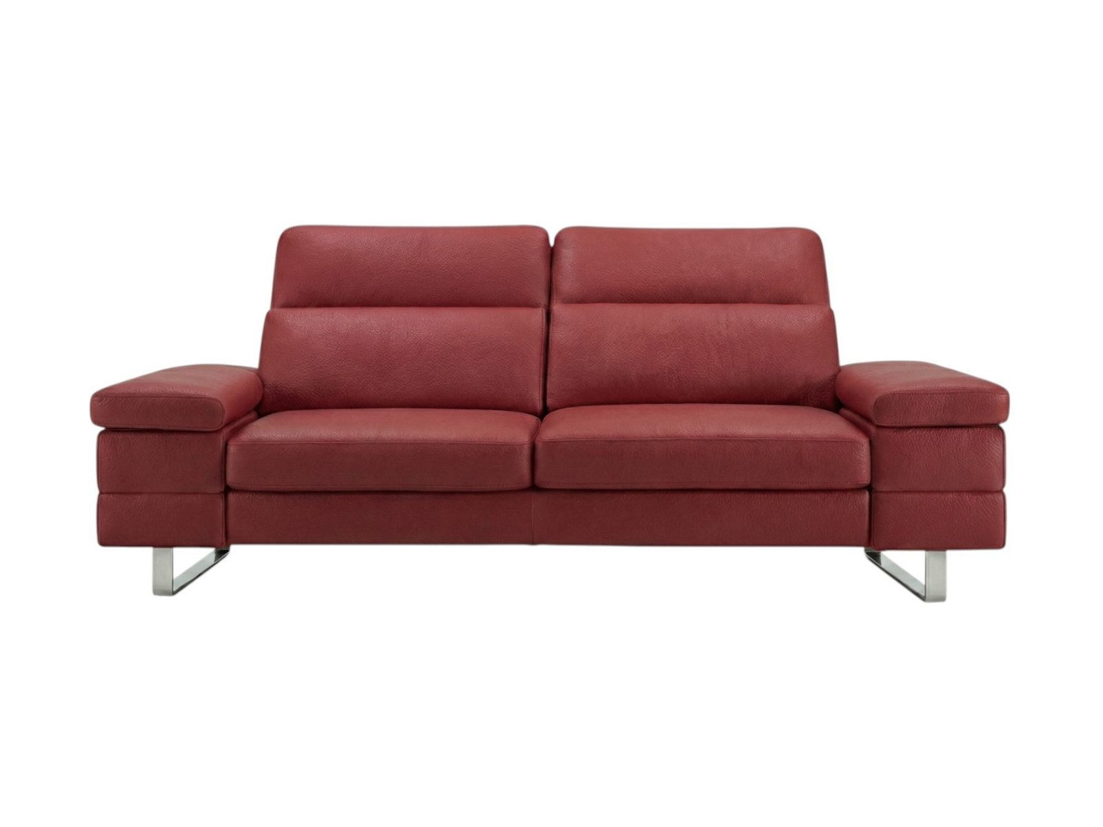 Villa Möbel Sofa Virage, 2-Sitzer 1 Teile, Echtleder-Sofa mit Kopfteilverstellung fürs Wohnzimmer