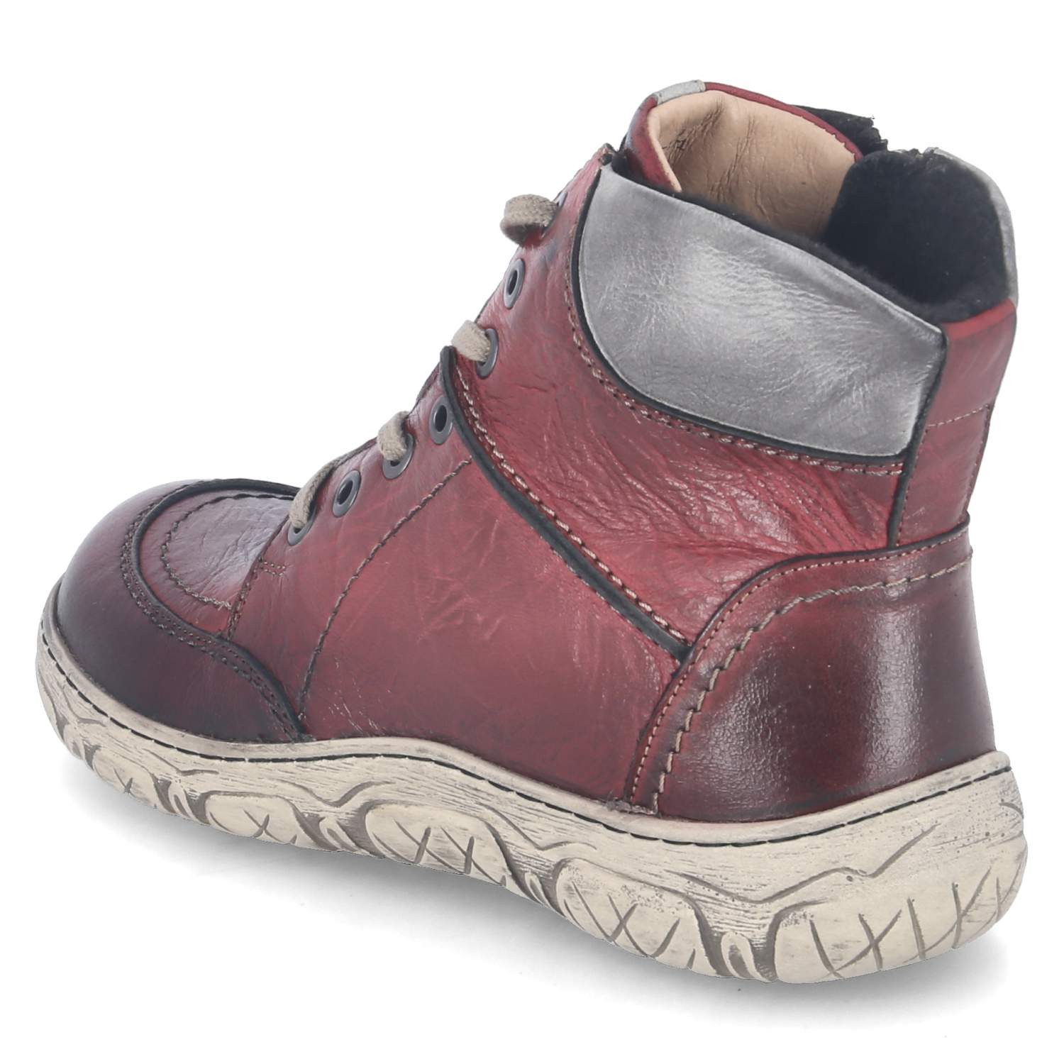 KRISBUT Krisbut 3307-1 PO Damen Glattleder rot Schnürstiefel