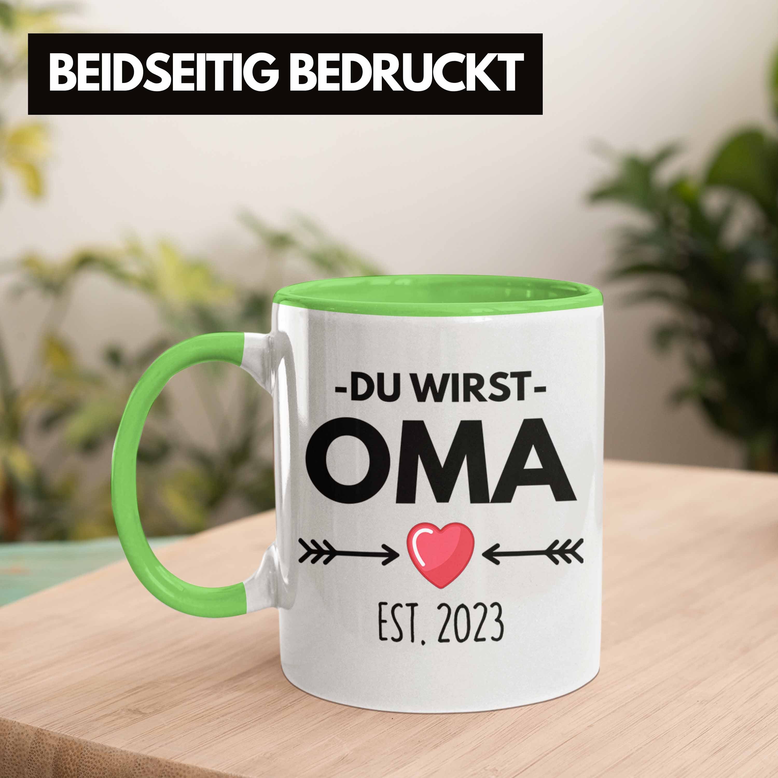 Grün Trendation Geschenk Du - Tasse Oma Wirst Oma Schwangerschaft 2023 Trendation