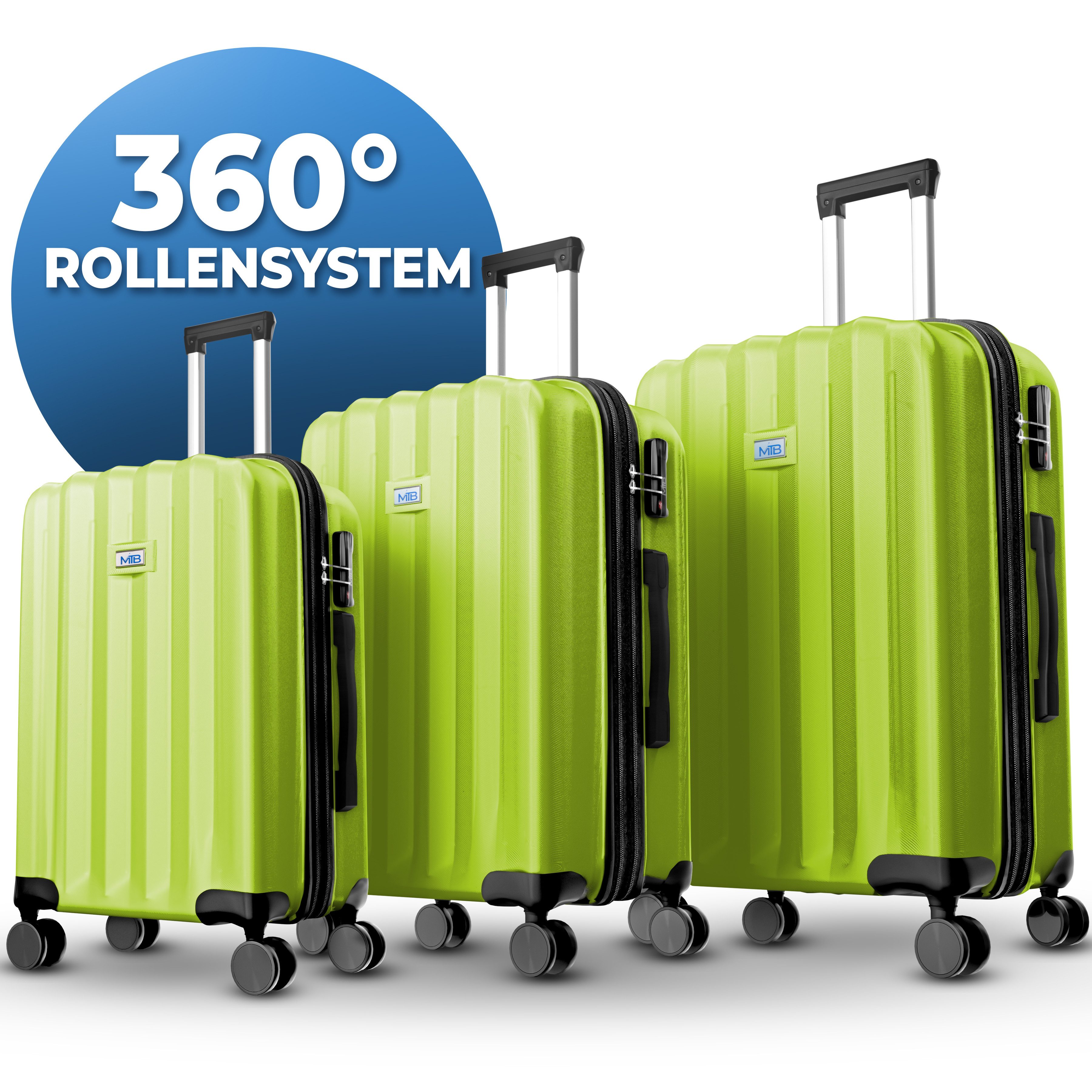 MTB Koffer Reisekoffer Rollkoffer Hartschalen Handgepäck ABS Dehnungsfuge, Handgepäck - Mittlerer Koffer- Großer Koffer