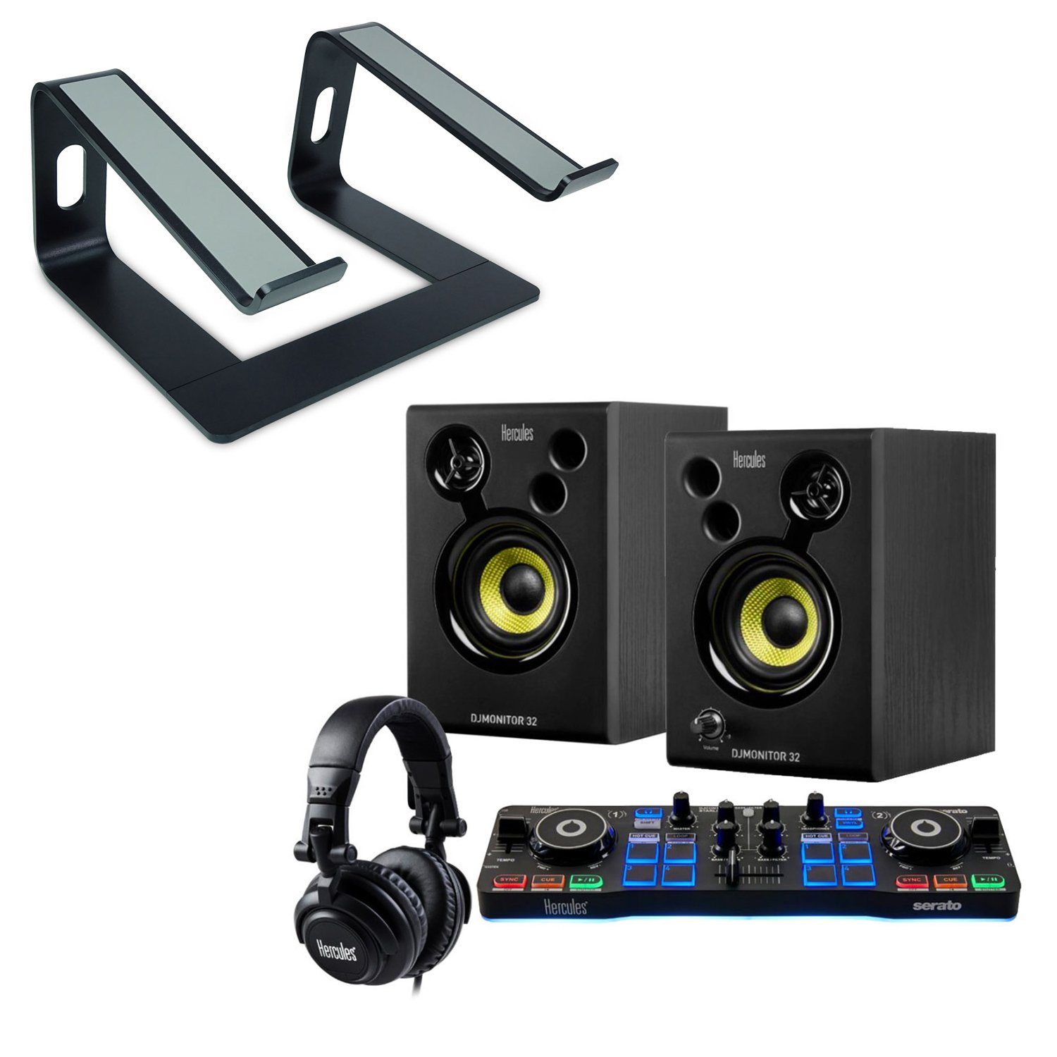 DJ Controller Hercules DJ Starter Kit DJ Set mit Ständer Schwarz