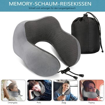 Bedee Nackenkissen Nackenkissen Reisekissen Memory mit Schlafmaske & Ohrstöpsel & Bag, Reisekissen Memory Foam, 1-tlg., Ergonomischer Memory-Schaum