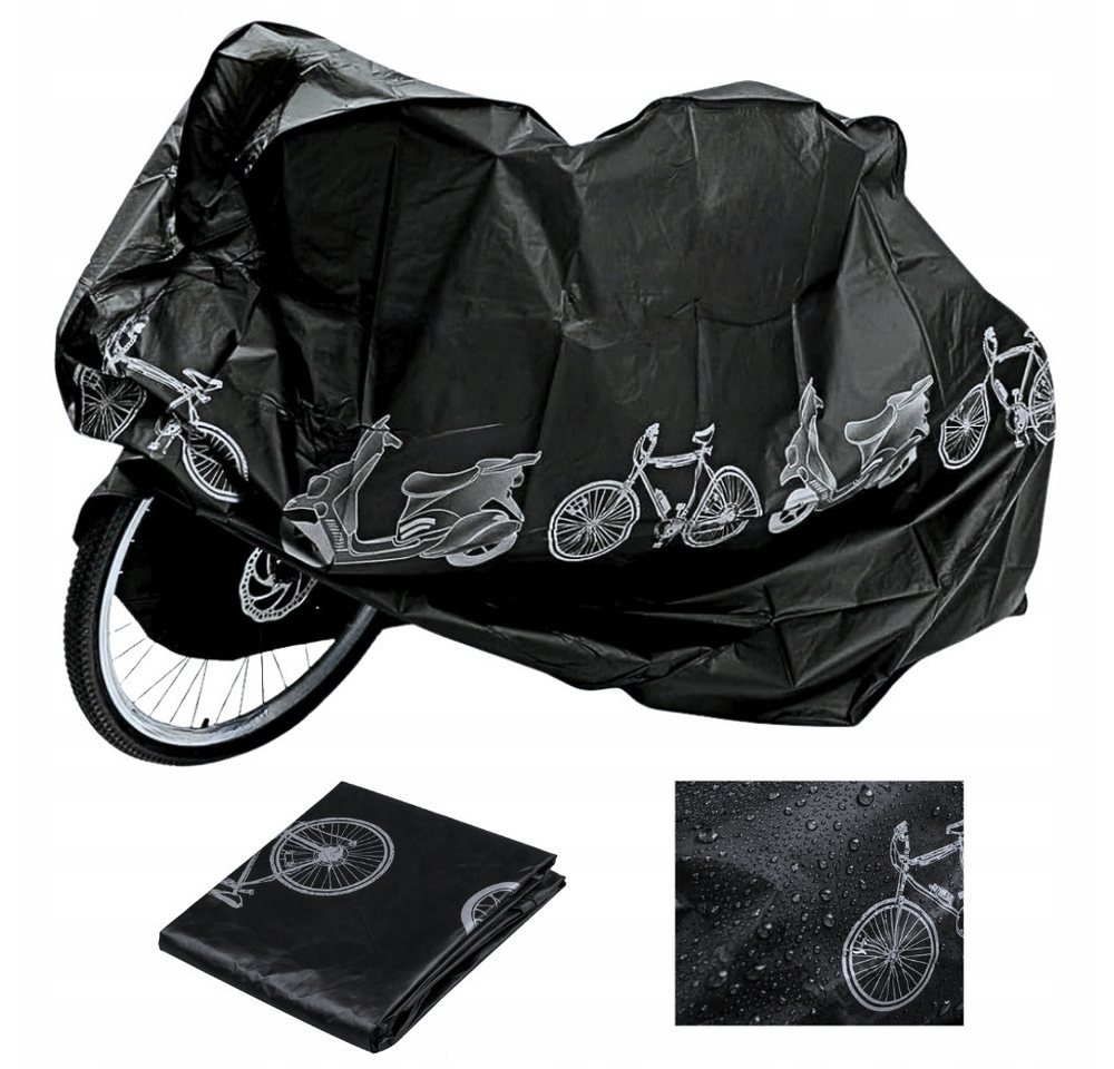 VERK GROUP Fahrradschutzhülle Fahrradgarage Abdeckplane 200×105 cm Roller Moped Schutzhaube, Zusammenfaltbar, Für Fahrräder und Roller