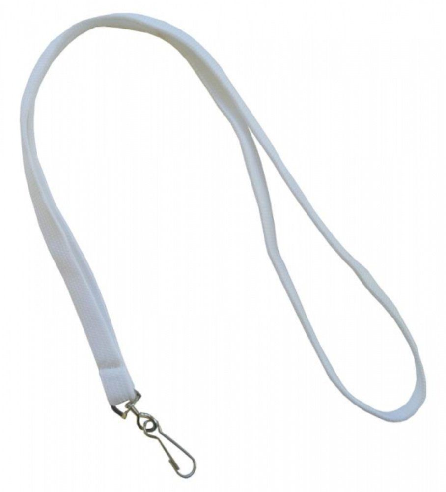 Kranholdt Schlüsselanhänger Umhängeband / Lanyards (10-tlg), mit drehbarem Simplexhaken Weiß