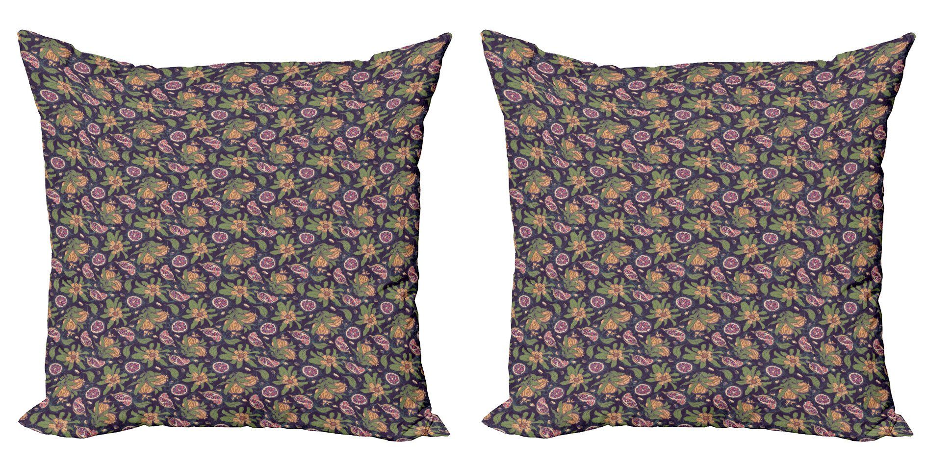 Accent Kissenbezüge Stück), Abakuhaus (2 Floral Digitaldruck, Jahrgang Doppelseitiger Zusammenfassung Modern Granatapfel