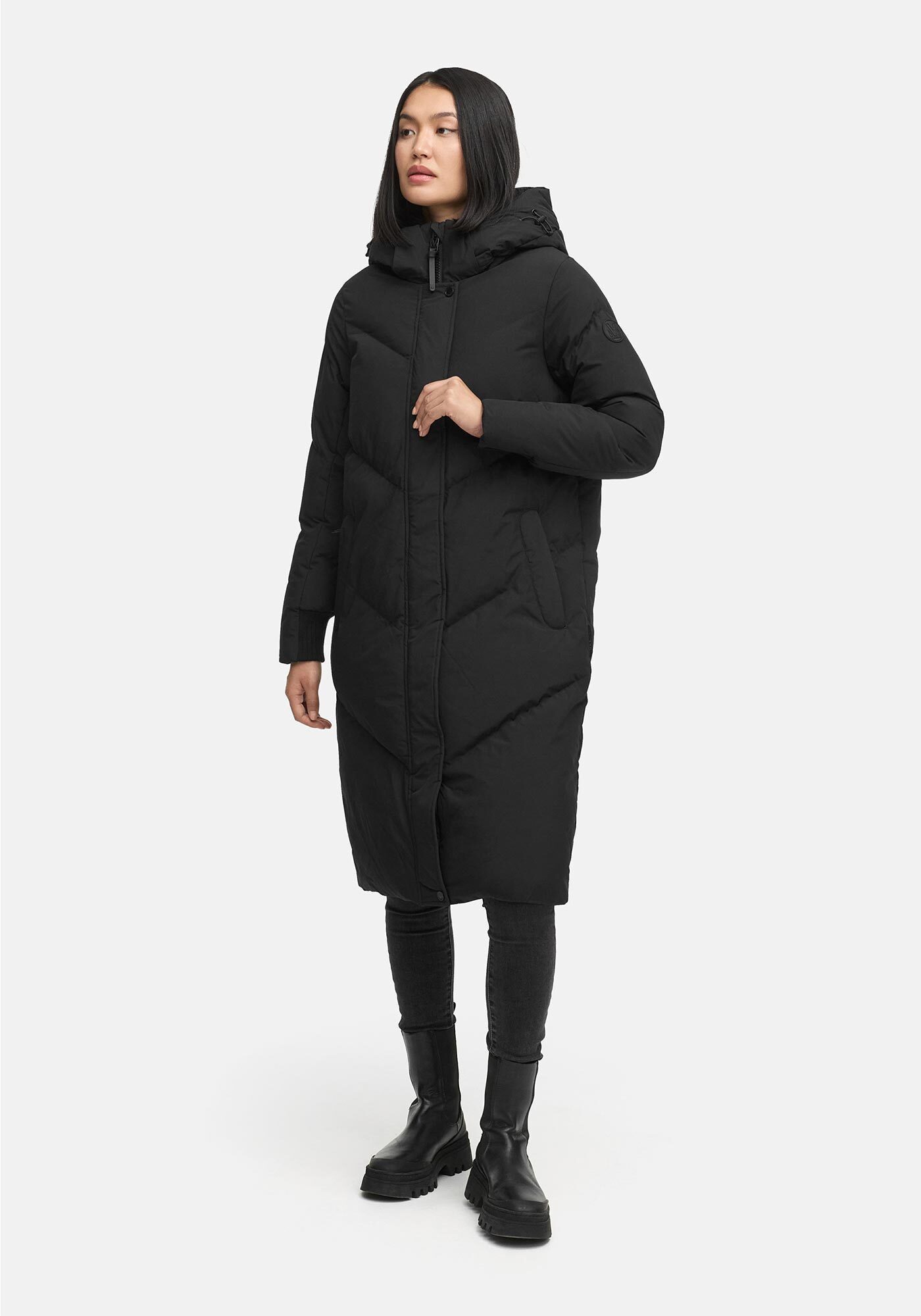 Marikoo Winterjacke Teonaa langer Winter Mantel gesteppt