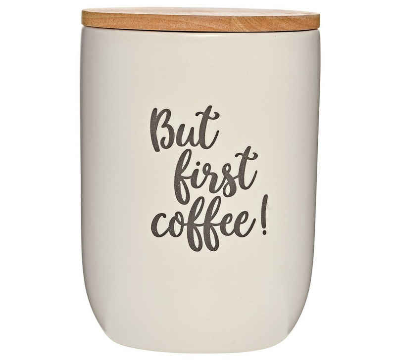 Cilio Vorratsdose Vorratsdose matt 1 Liter Coffee Culture, Keramik, (Stück, 1-tlg., 1 Vorratsdose mit Deckel), Lebensmittelaufbewahrung Kaffeedose