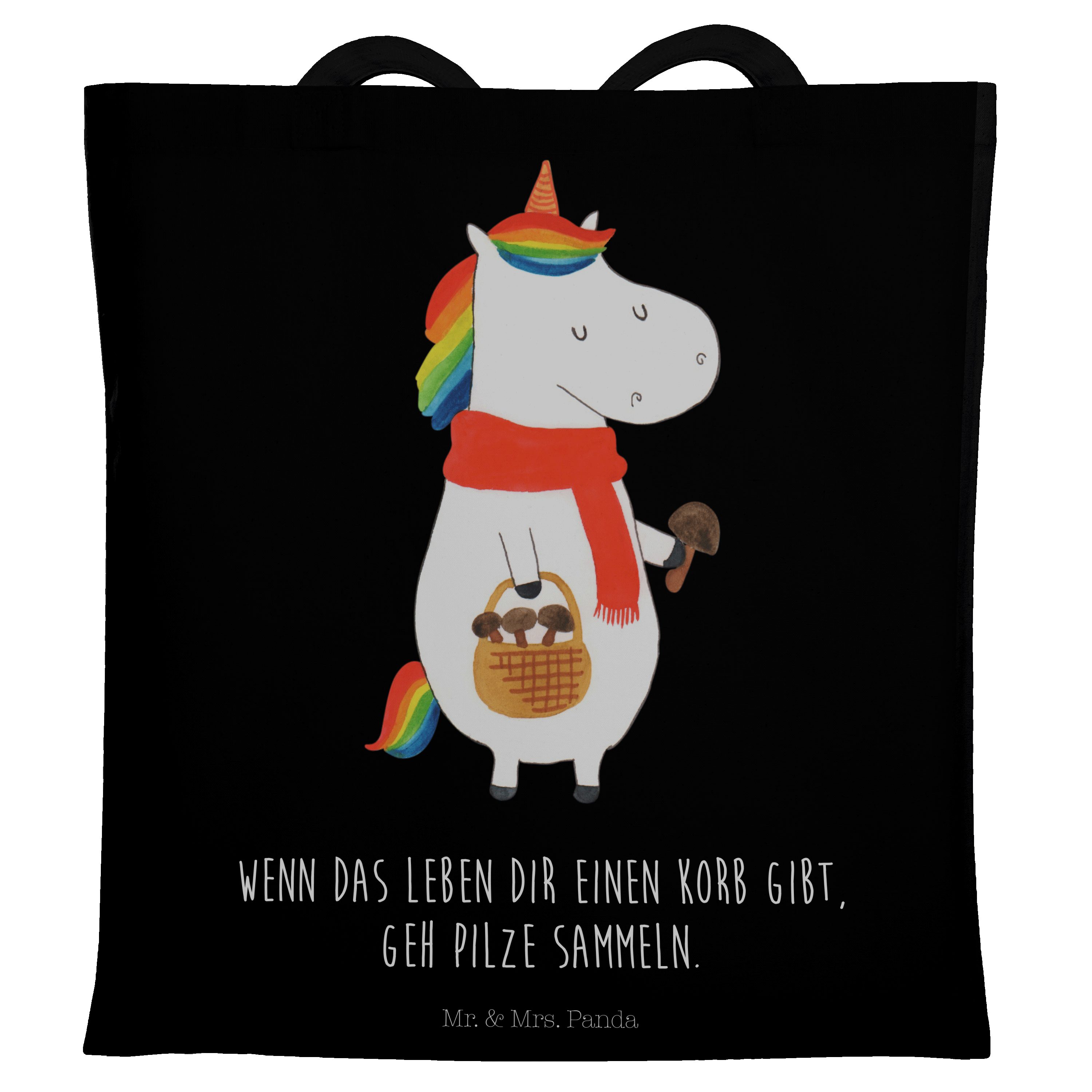 Mr. & Mrs. Panda Deko, Pegasus, Einhorn - - Geschenk, Tragetasche Einhörner, (1-tlg) Schwarz Pilz Einhorn