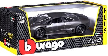 Bburago Modellauto Lamborghini Reventon (metallic-grau), Maßstab 1:24, Originalgetreue Innenausstattung