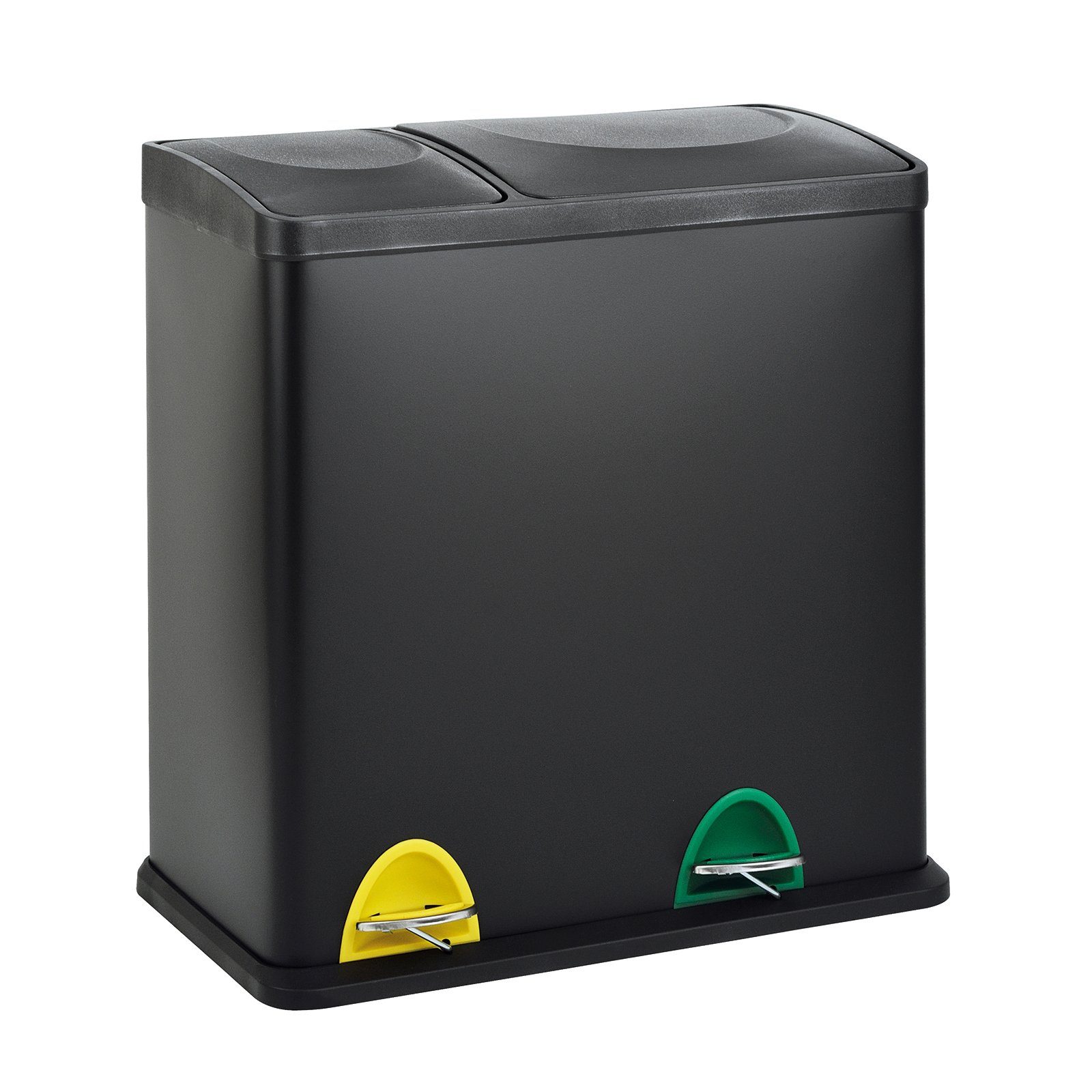 SVITA Mülleimer TC2Combo35, Treteimer, Trennsystem, Küchen-Eimer, Schwarz