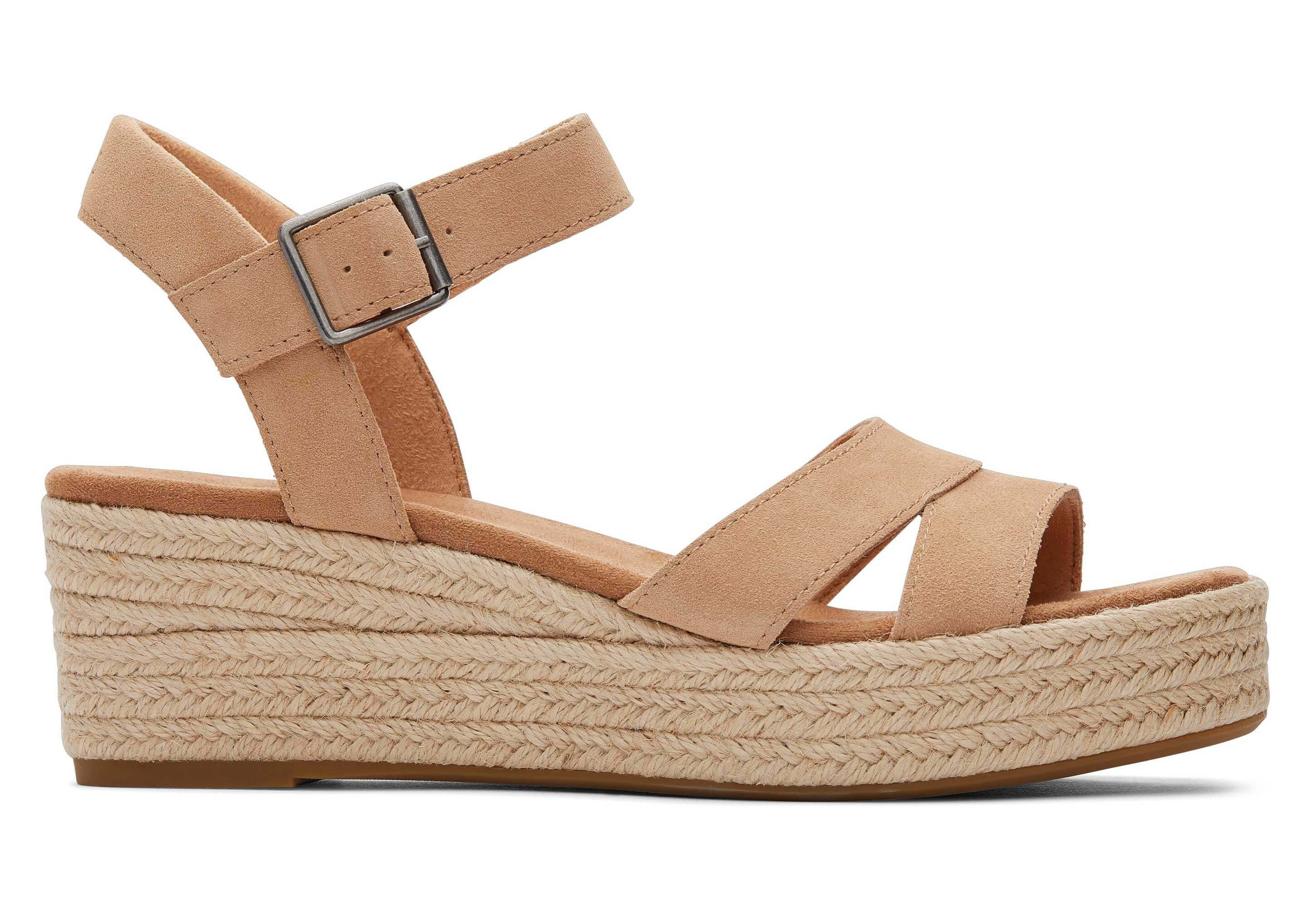 TOMS Audrey Toffee Suede Keilabsatz-Sandale Keilsandalette